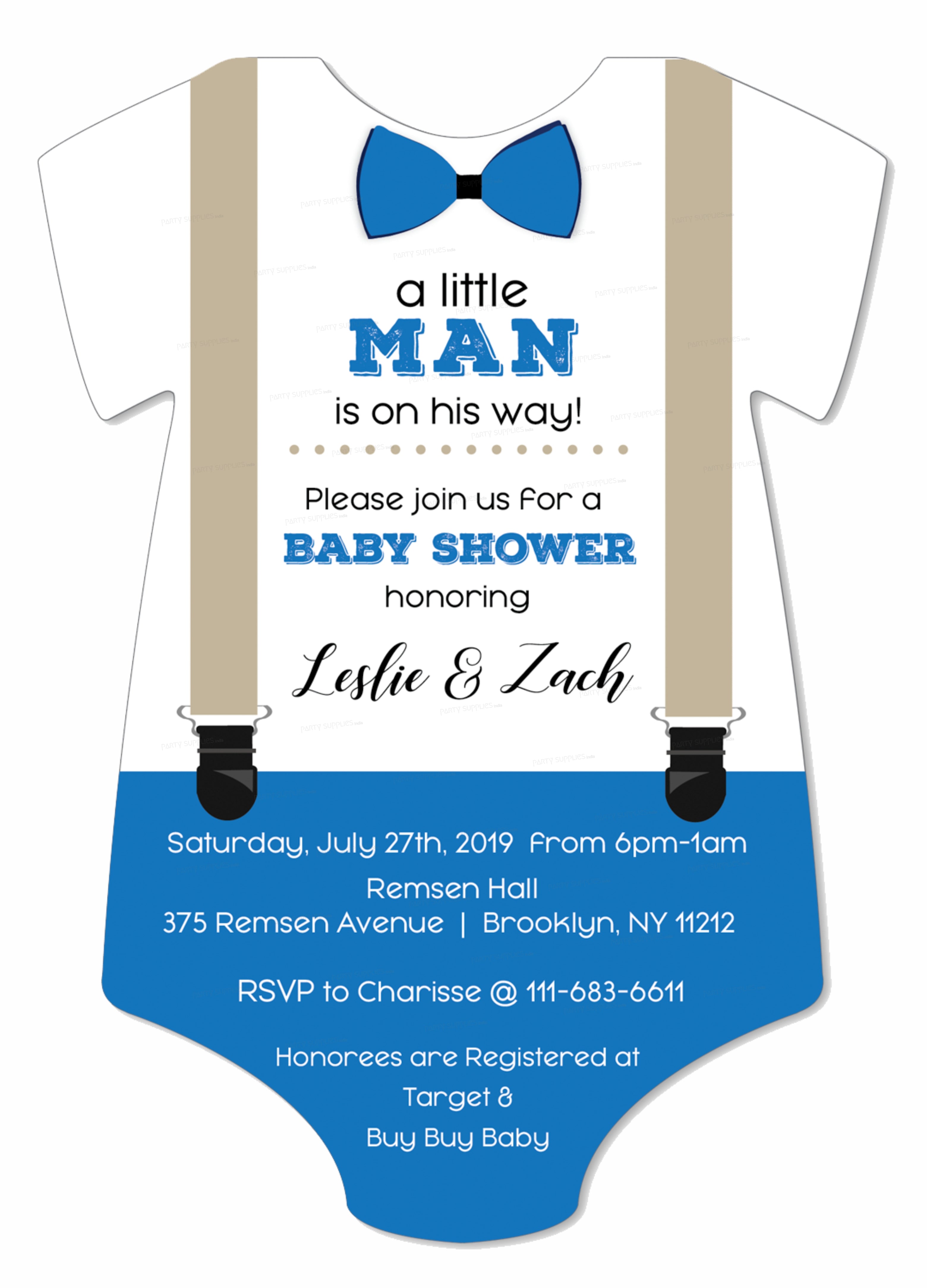 Little Man Theme Personalized Invite