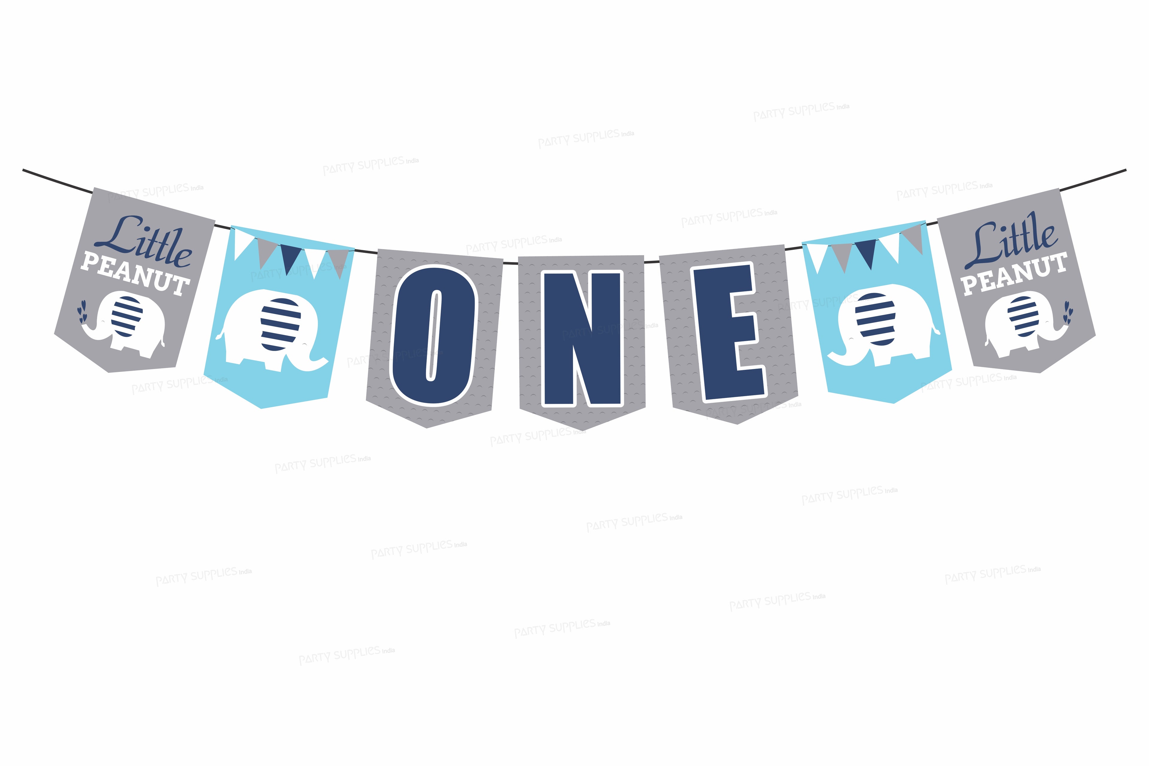 Blue Elephant Theme Flag Hanging