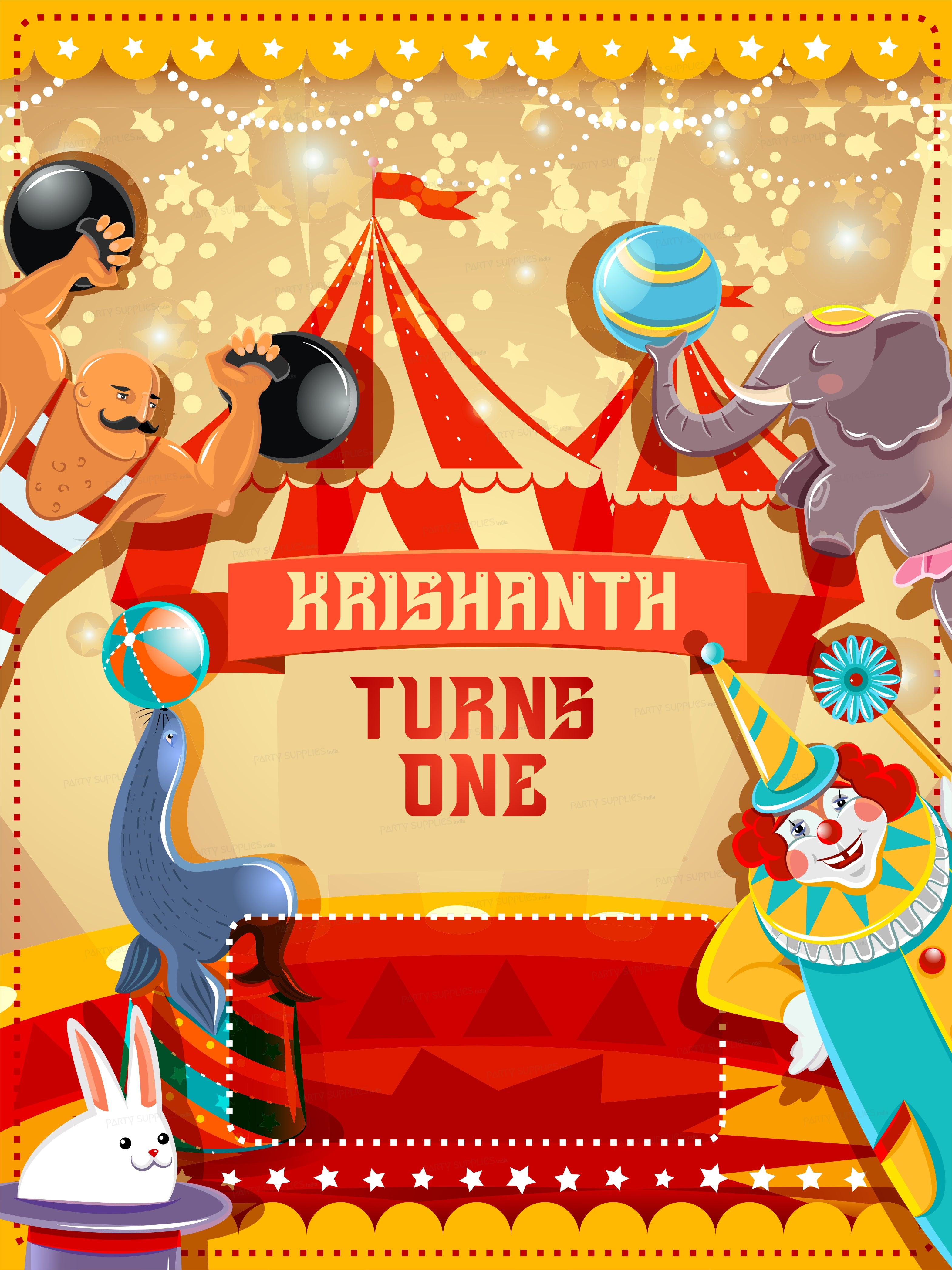 Circus Theme Personalized Backdrop