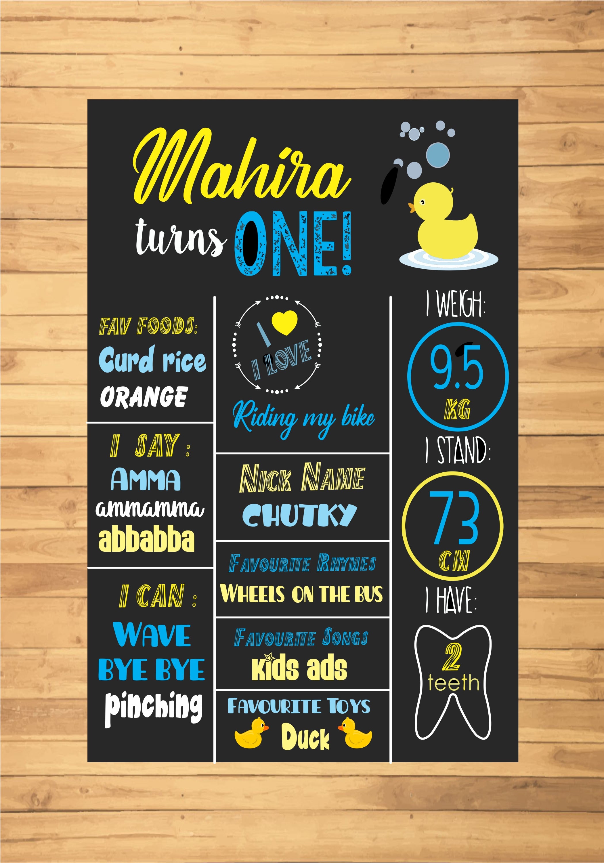 Duck Theme Boy Chalkboard