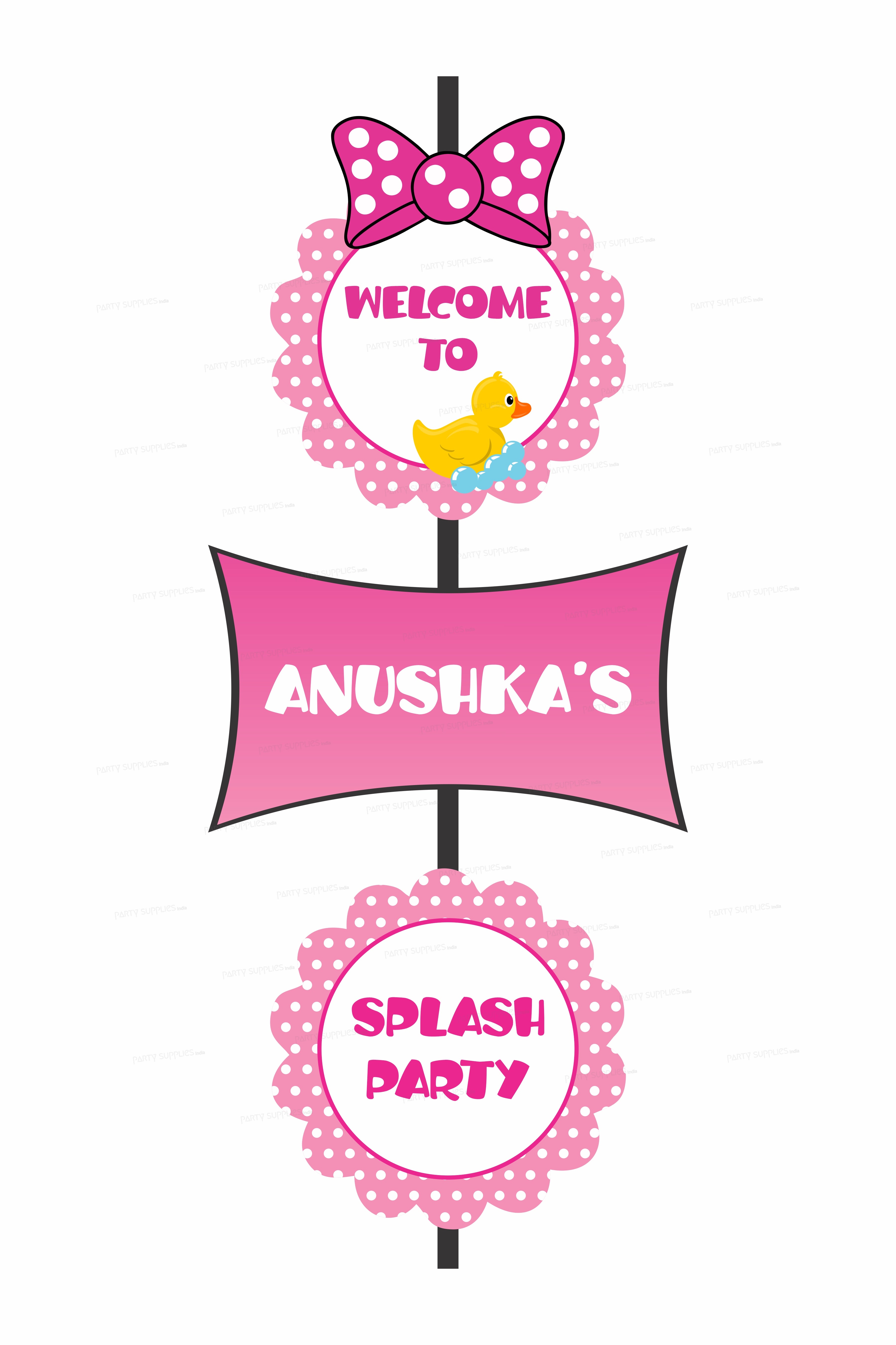 Duck Theme Girl Personalized Door Poster