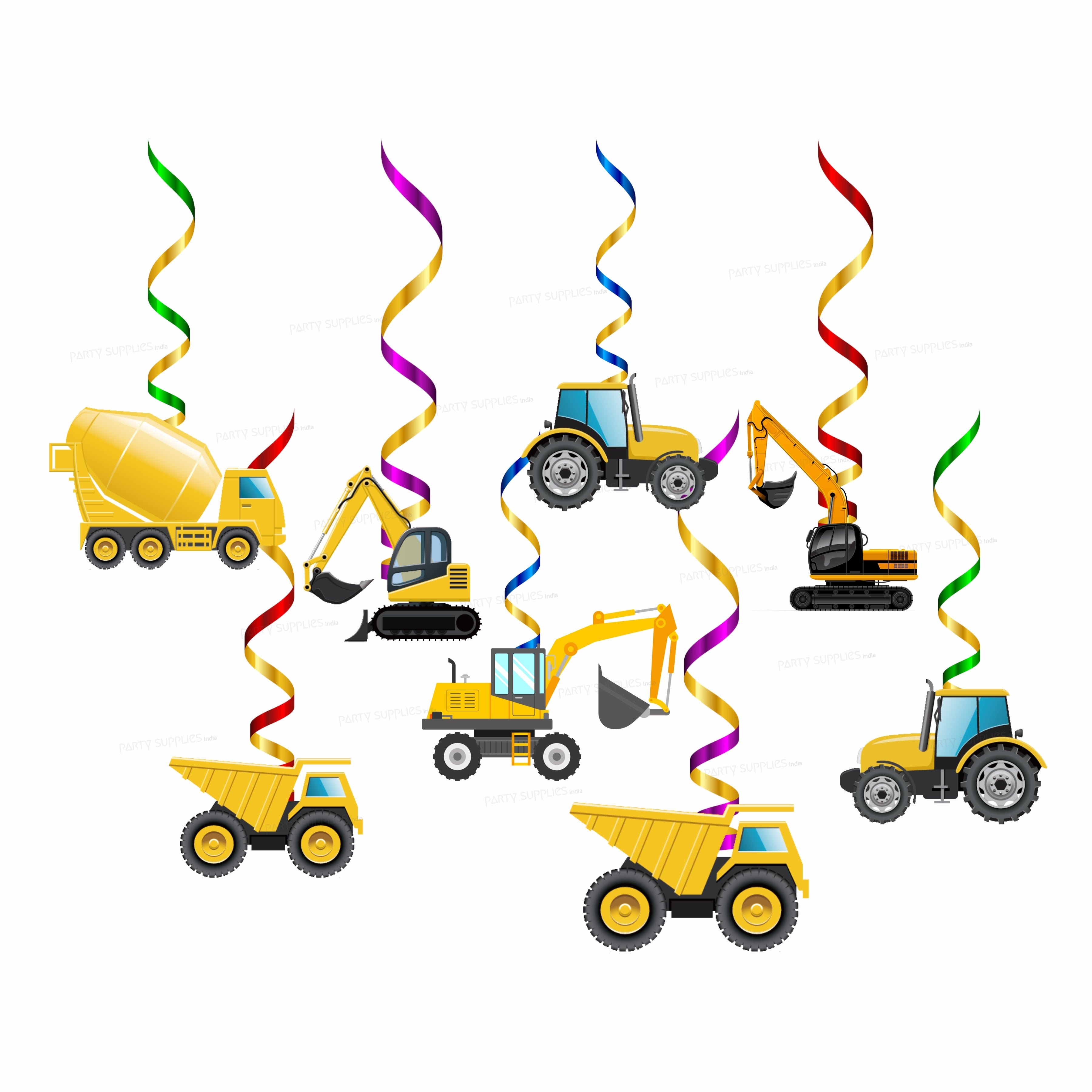 Construction Theme Customized Swirls