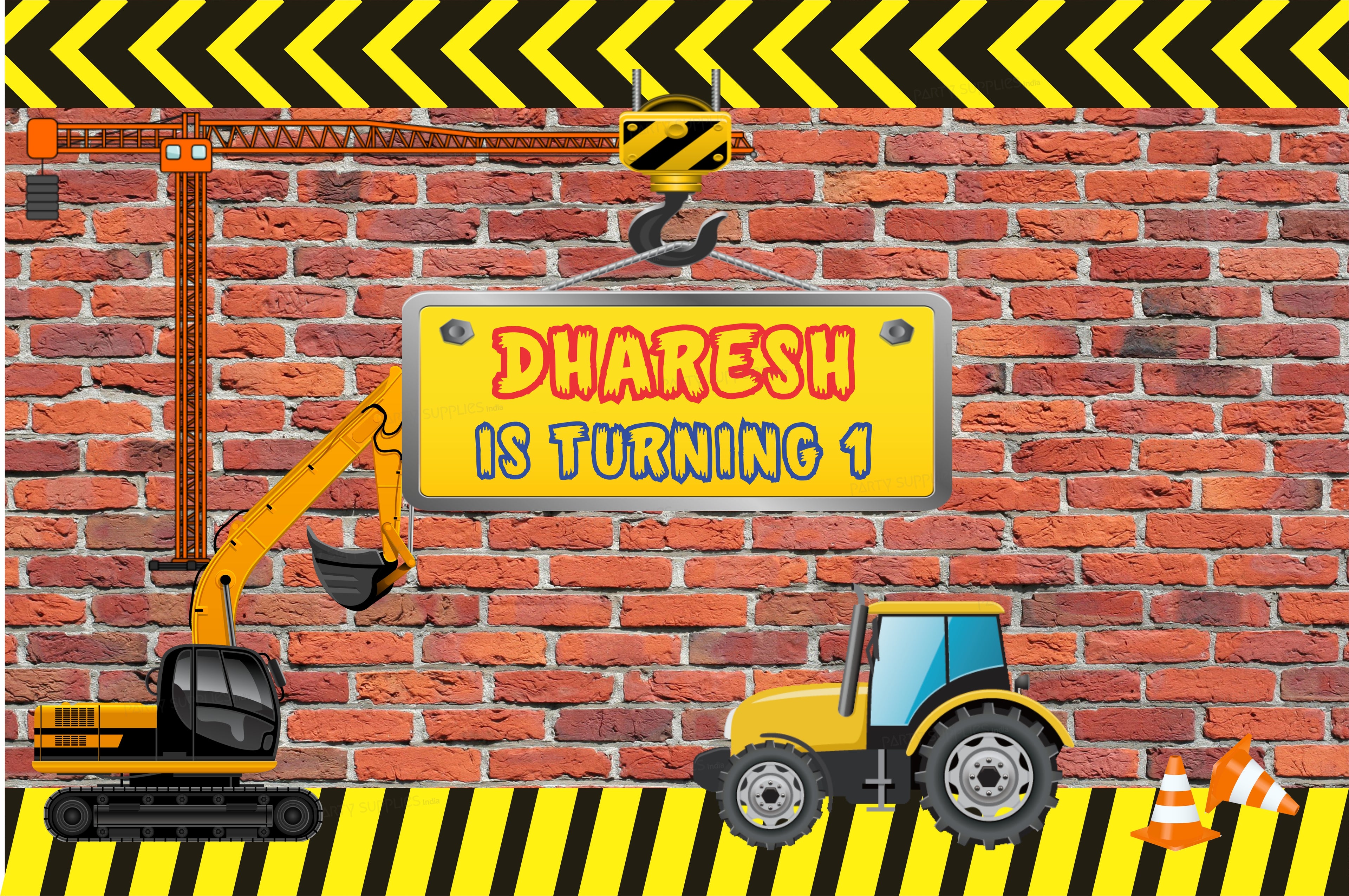 Construction Theme Backdrop