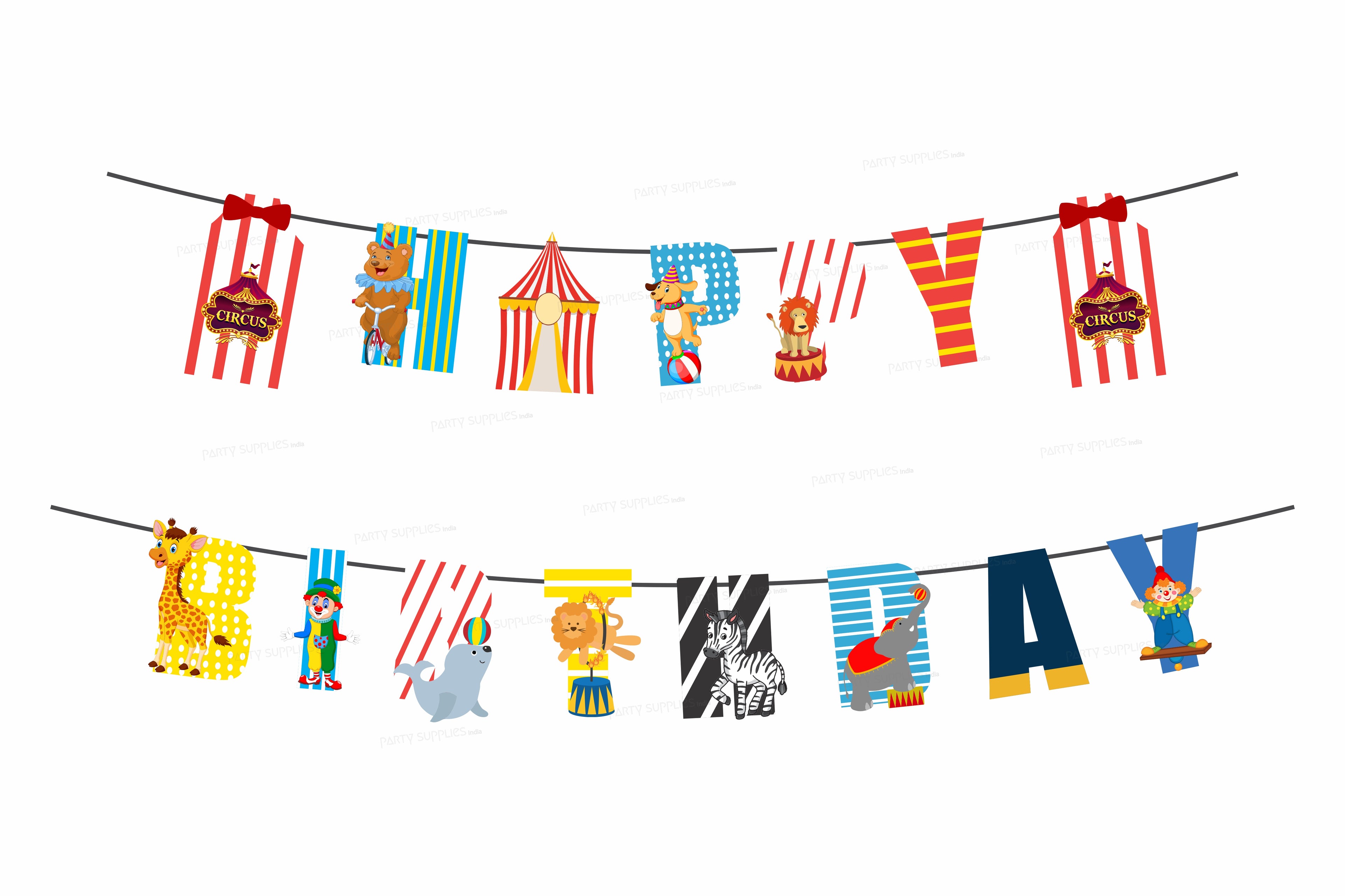 Circus Theme Customized with Characters Hanging