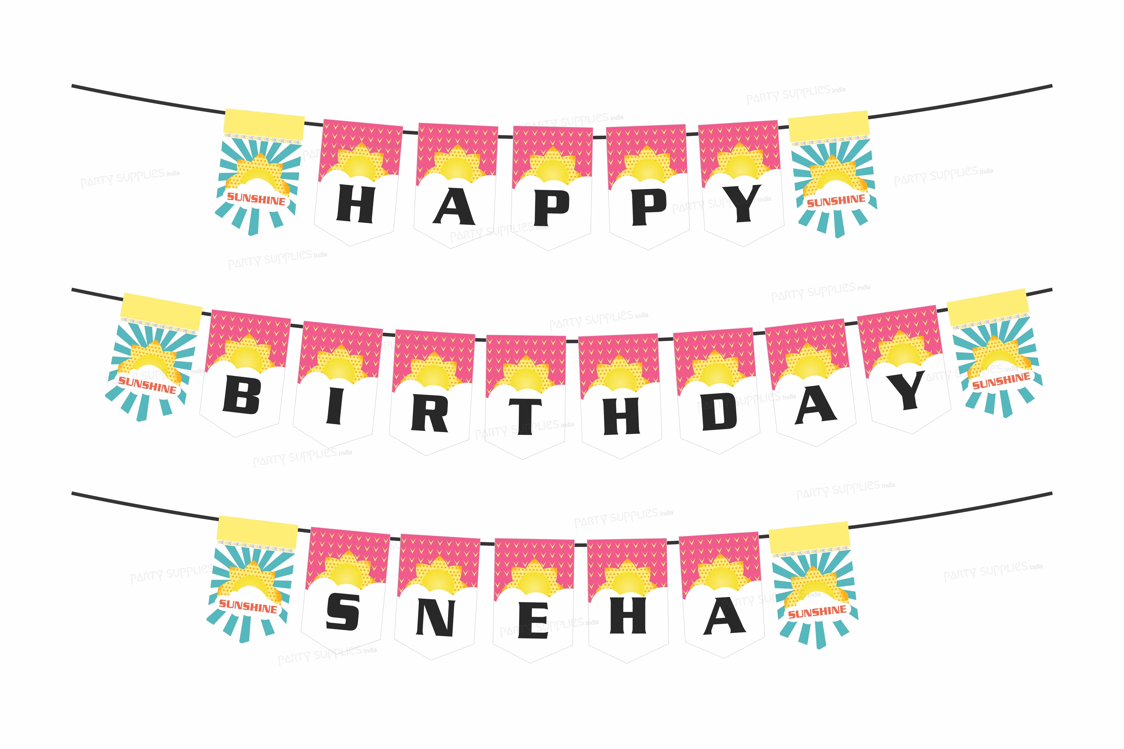 Sunshine Theme Girl Personalized with Name Hanging