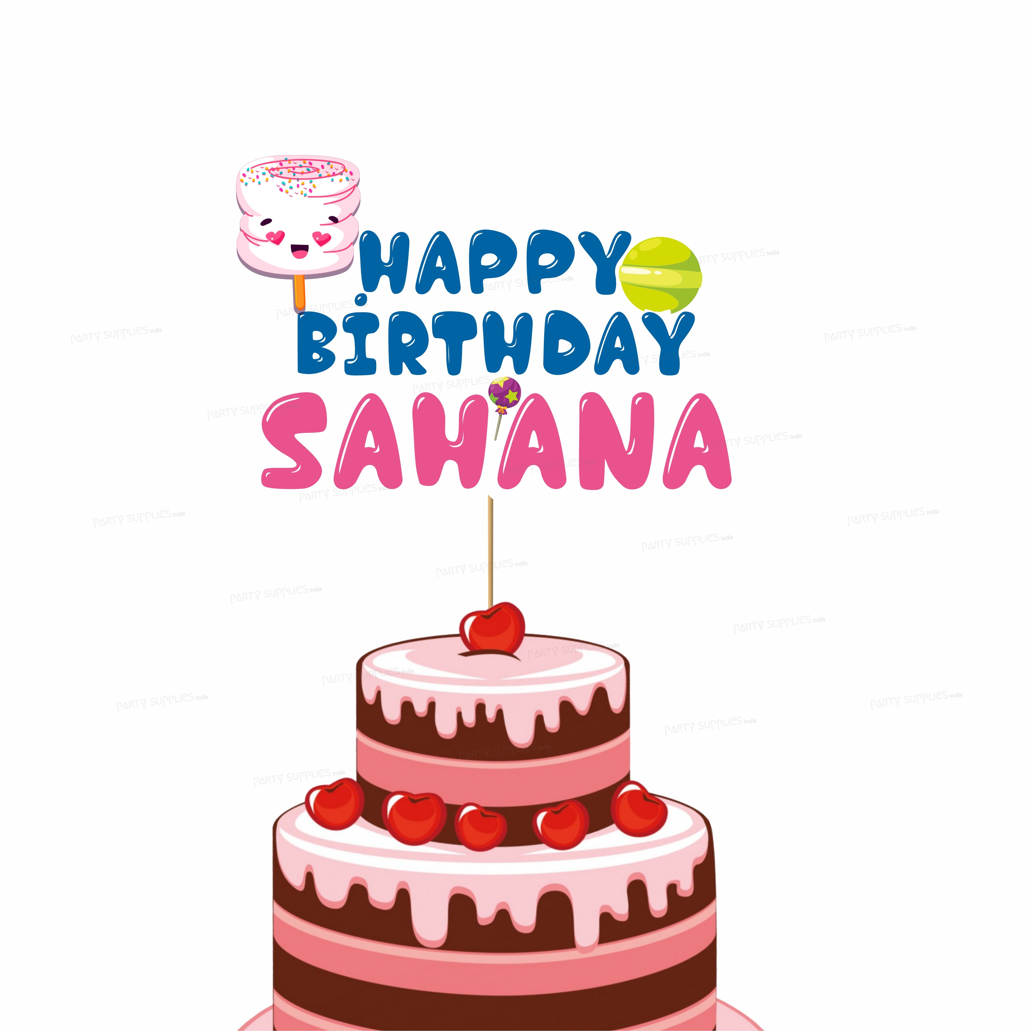 Candy Theme Cake topper with Name