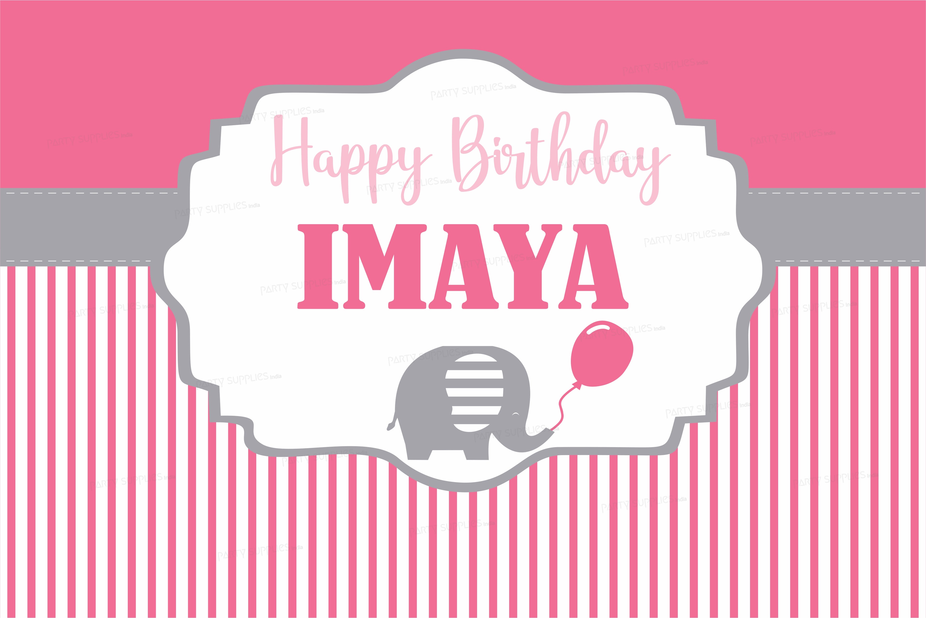 Pink Elephant Theme Backdrop