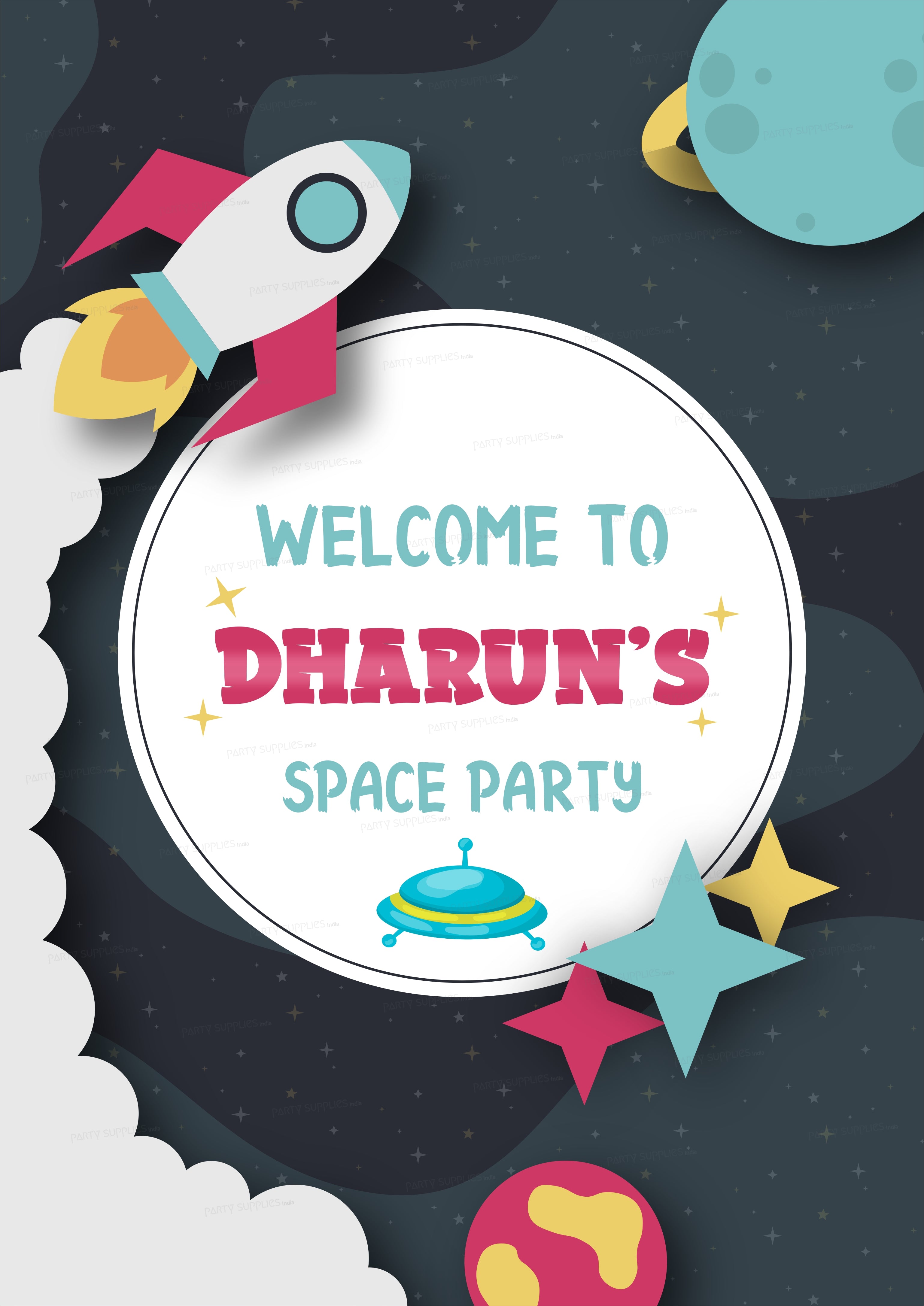 Space Theme Customized Welcome Board