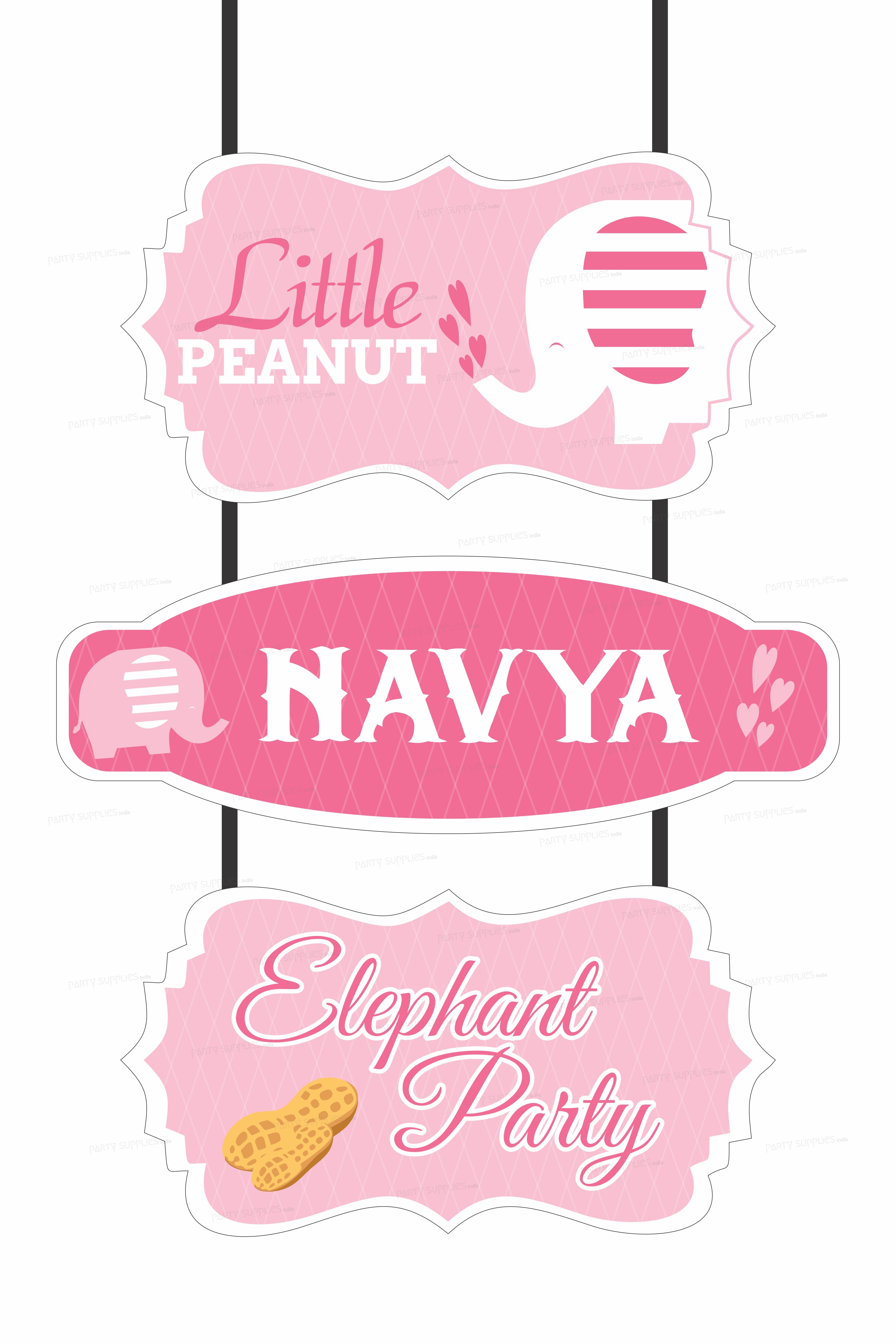 Pink Elephant Theme Door Poster