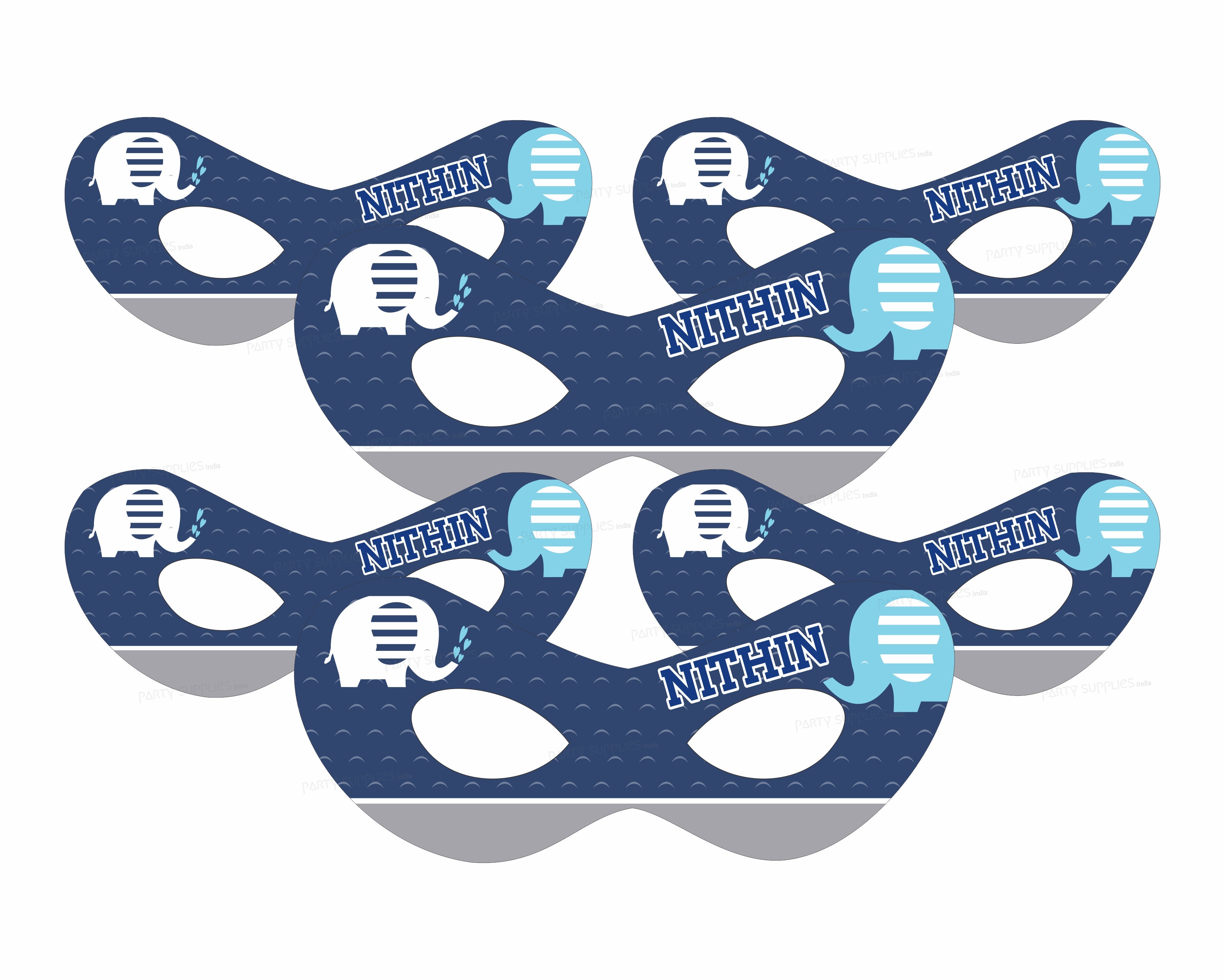 Blue Elephant Theme Eye Mask