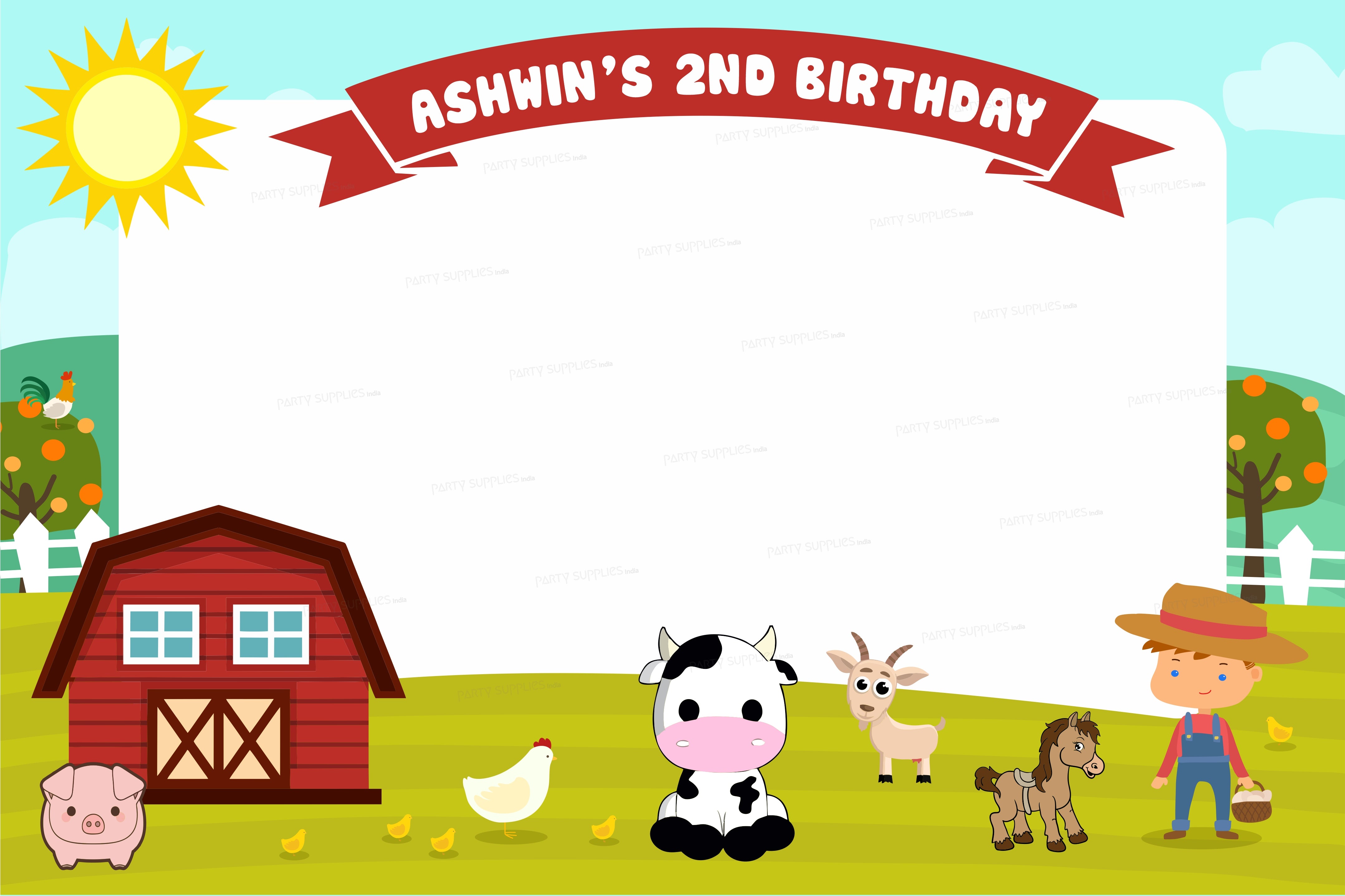 Farm Theme Personalized Photobooth | Birthday Party Supplies Online ...
