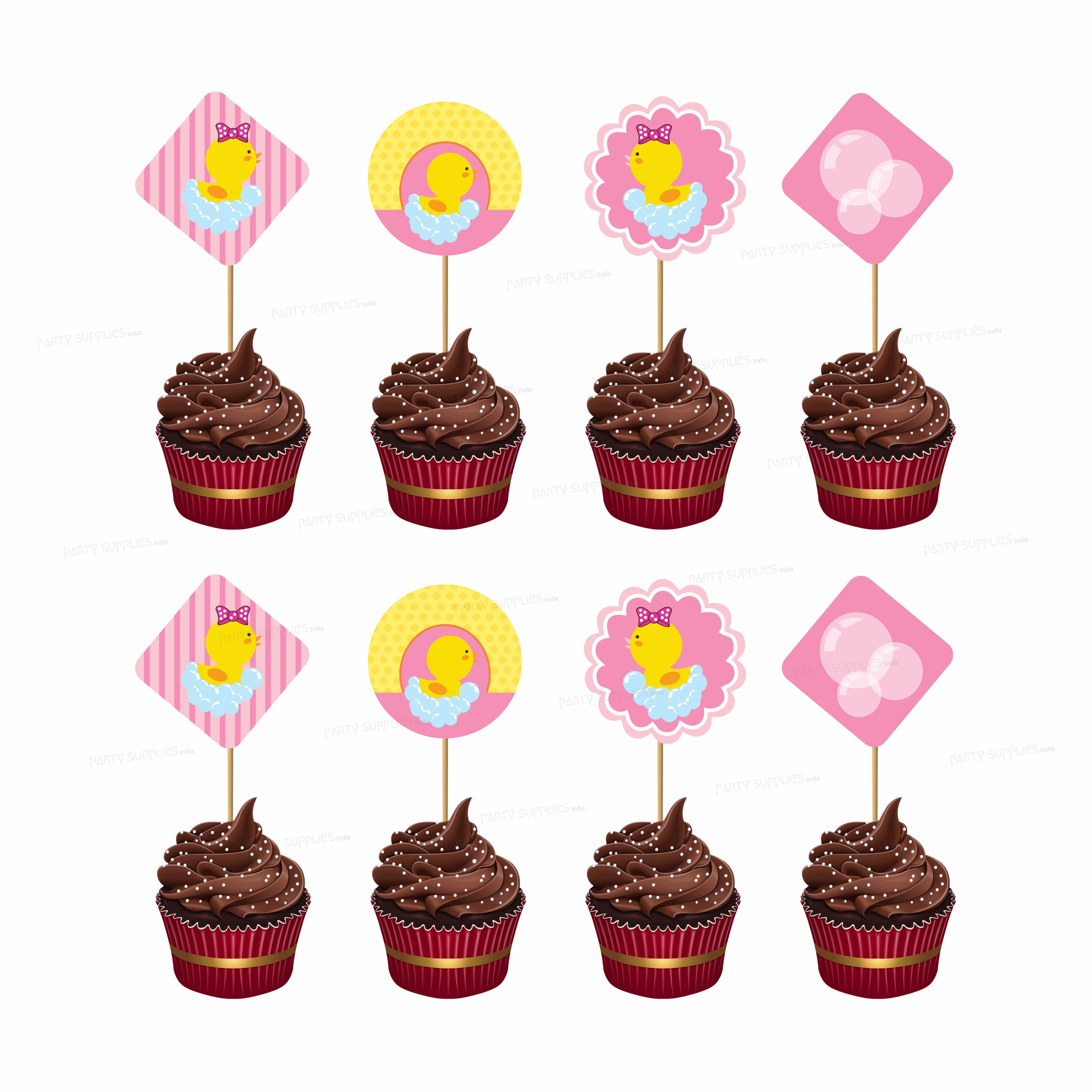 Duck Theme Girl Style Cupcake Topper