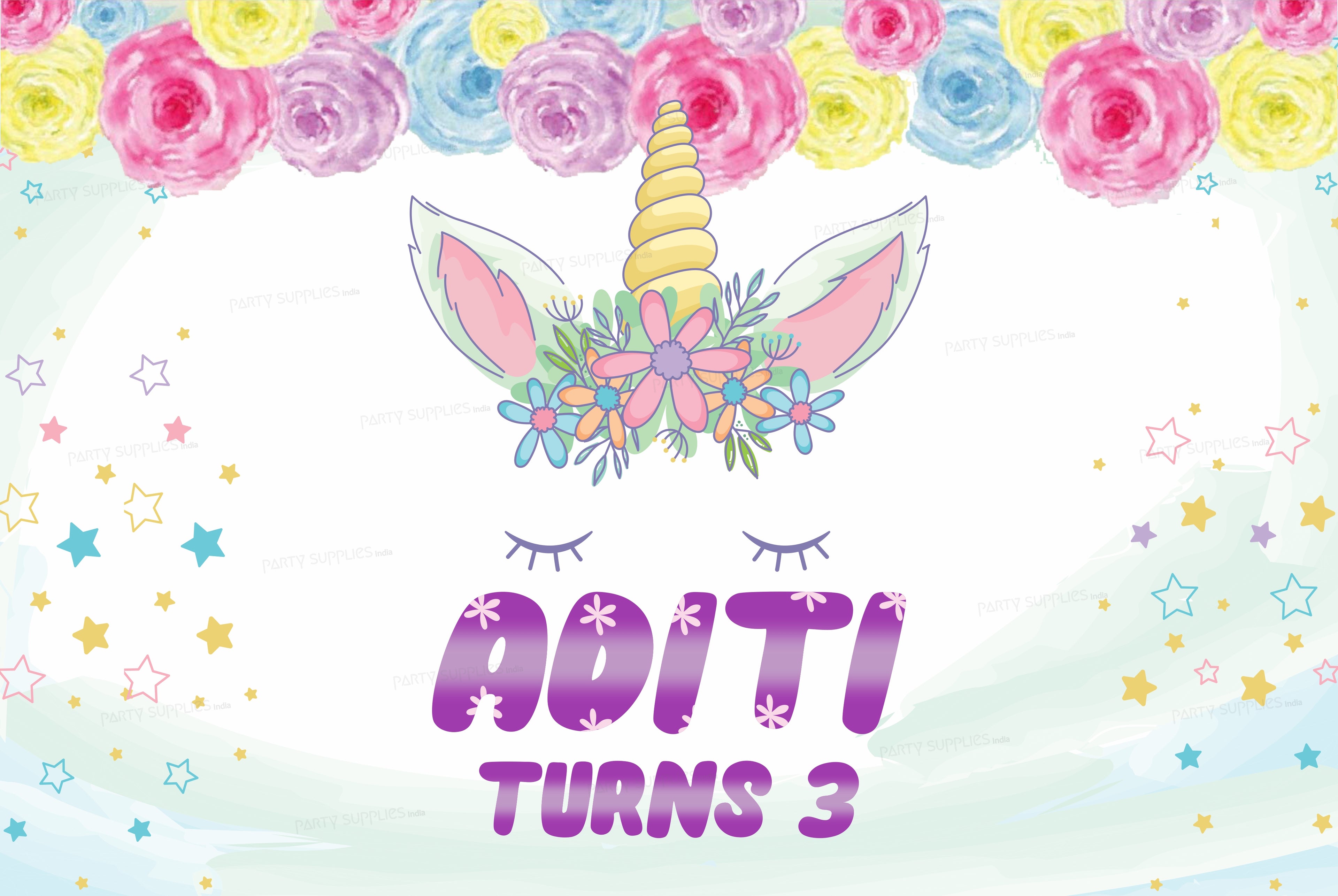 Unicorn Theme Personalized Backdrop