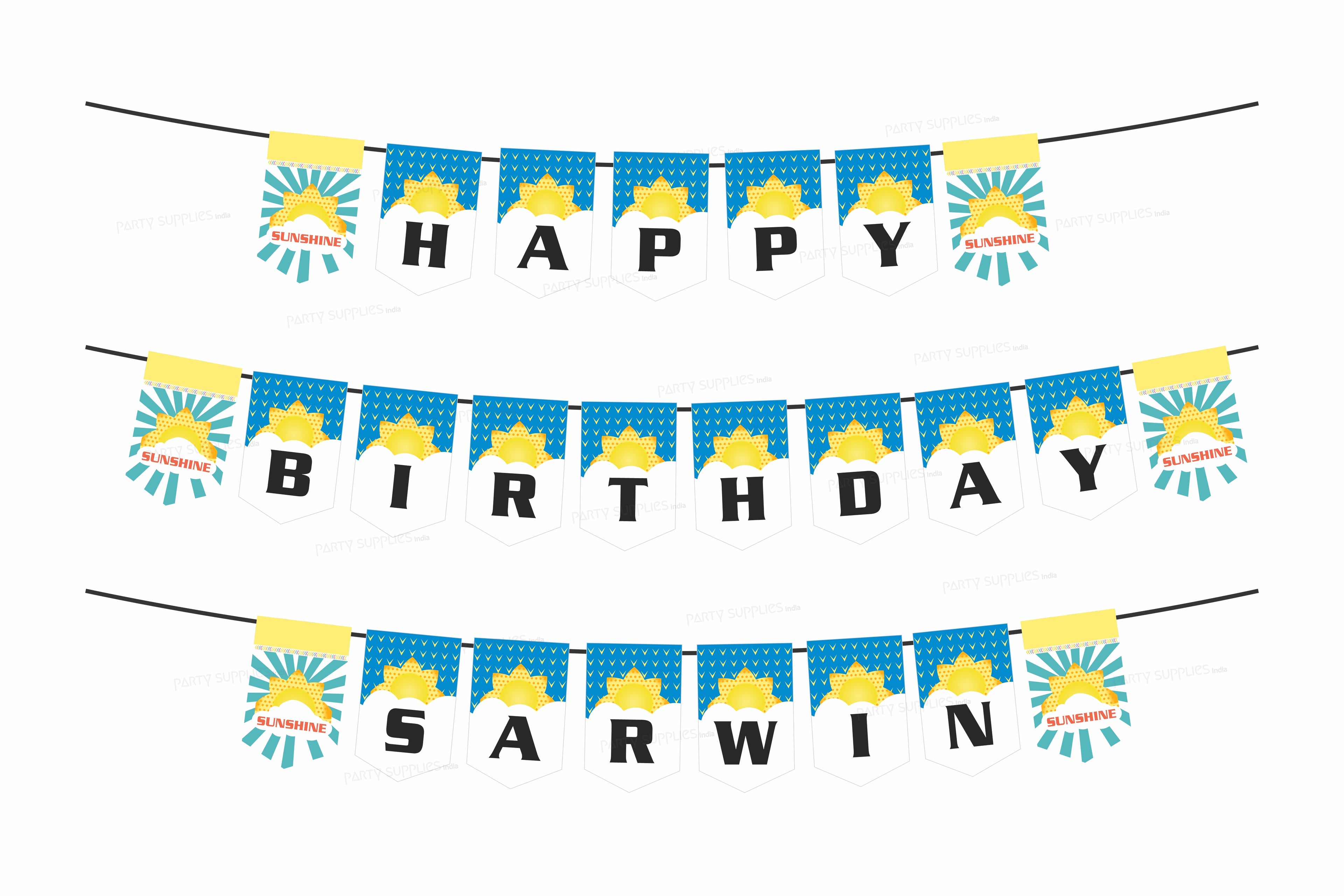 Sunshine Theme Boy Personalized with Name Hanging