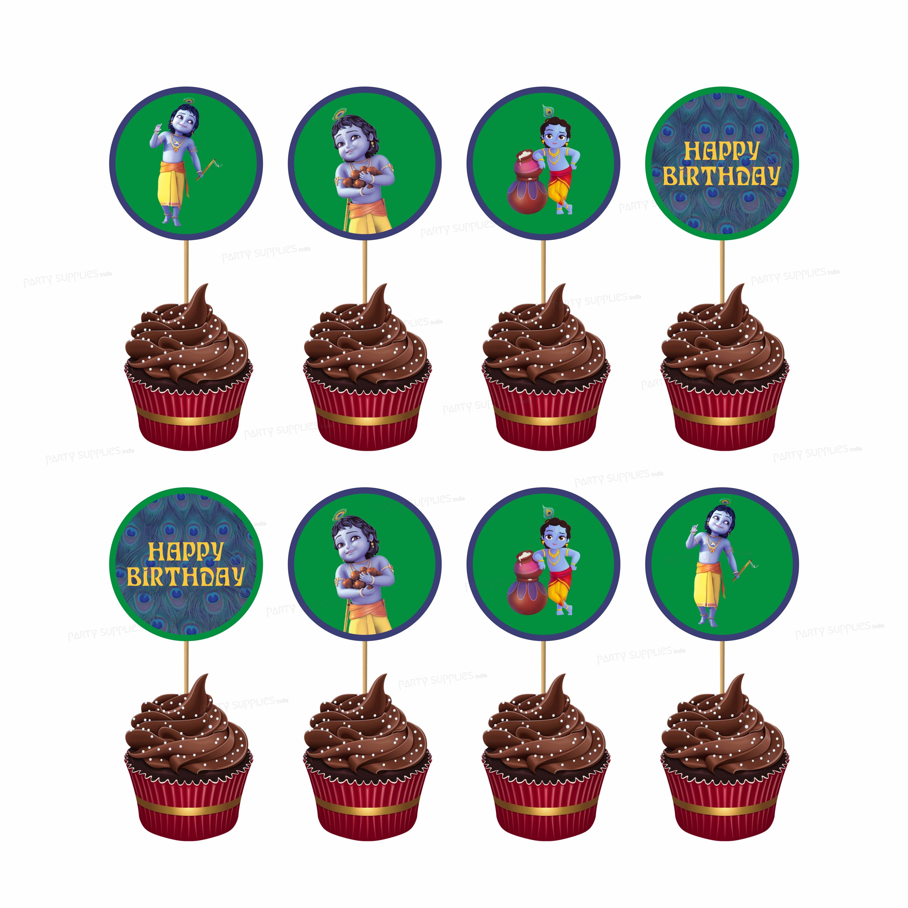 Little Krishna Theme Cupcake Topper