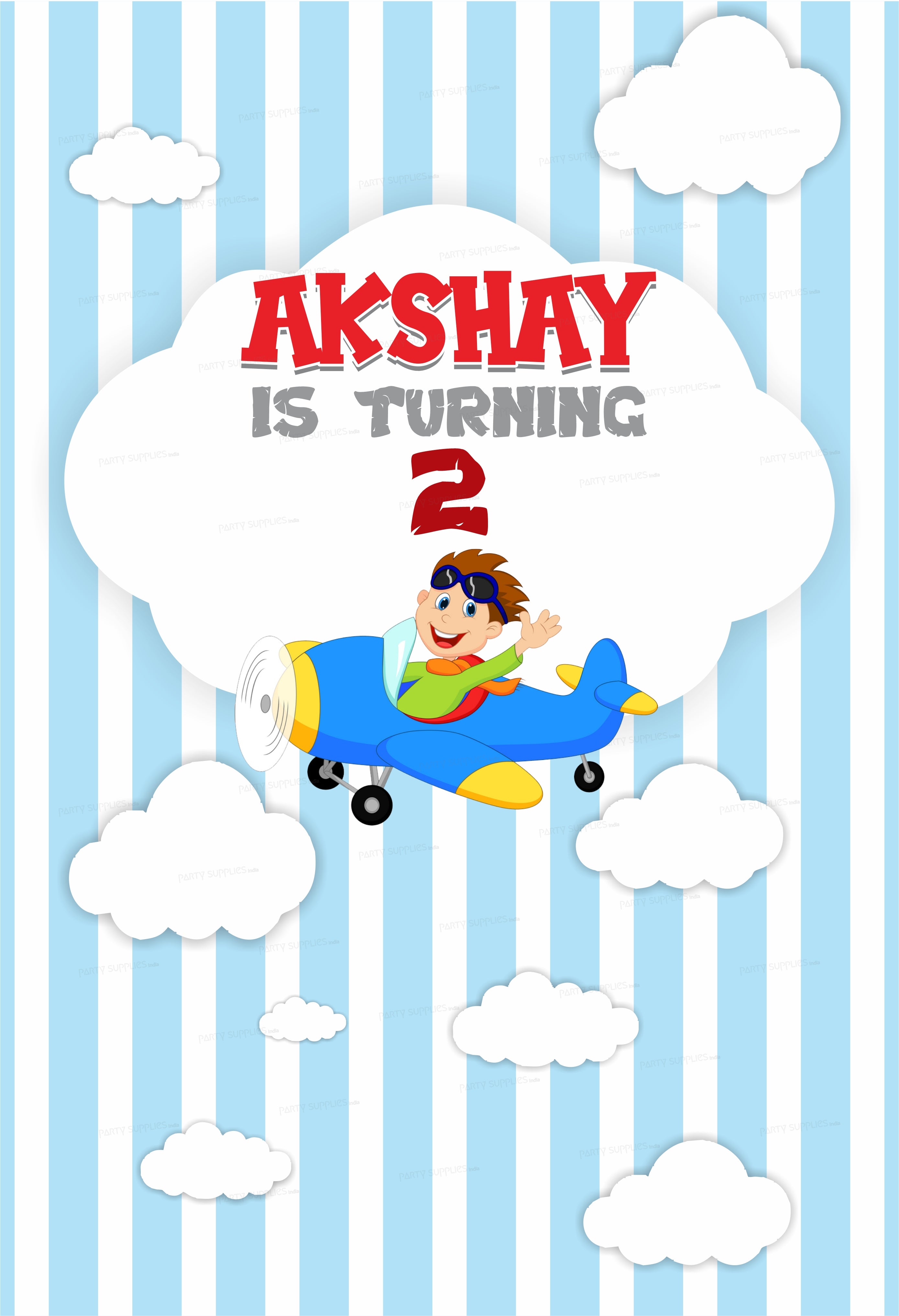 Aeroplane Theme Personalized Welcome Board