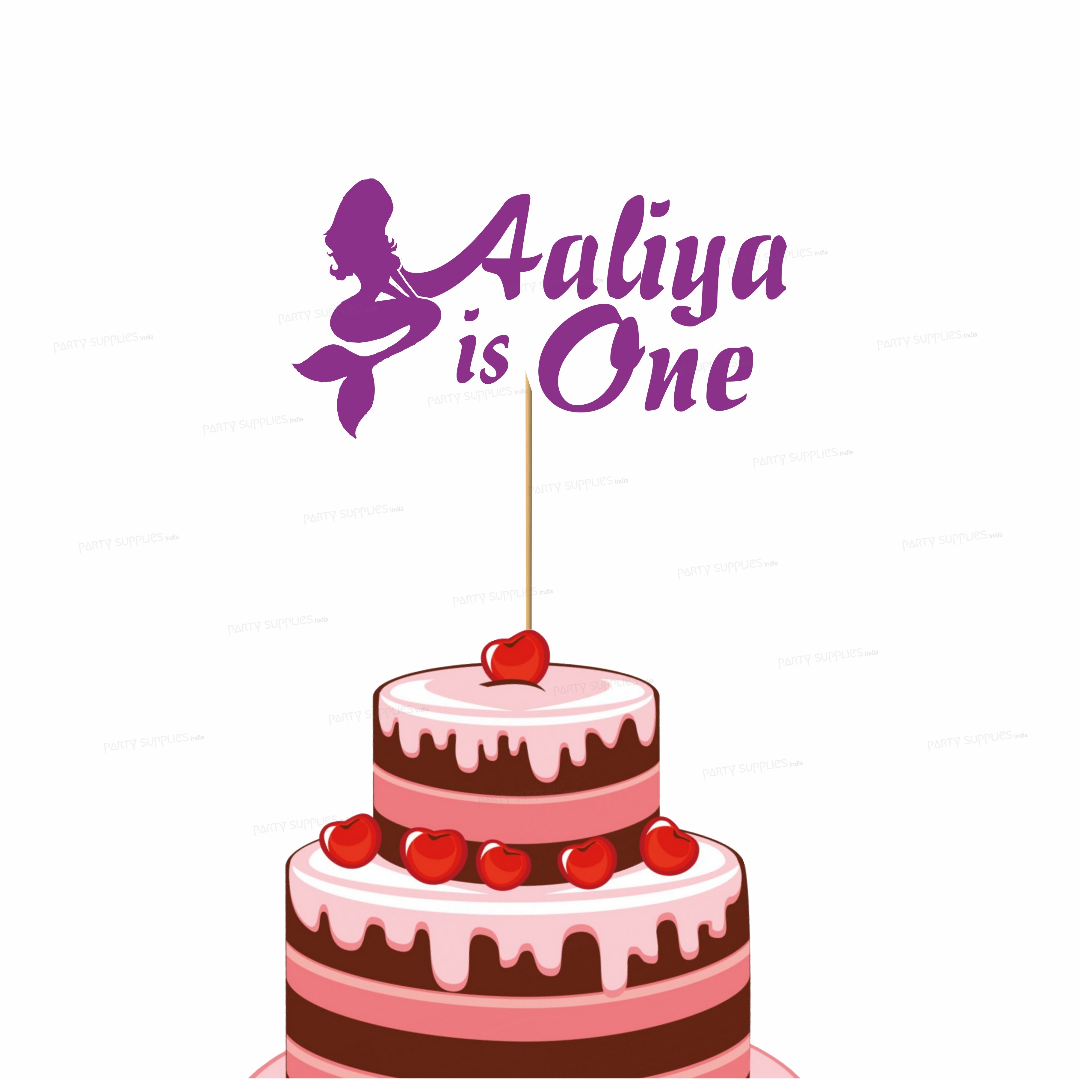 Mermaid Theme Personalized Cake Topper