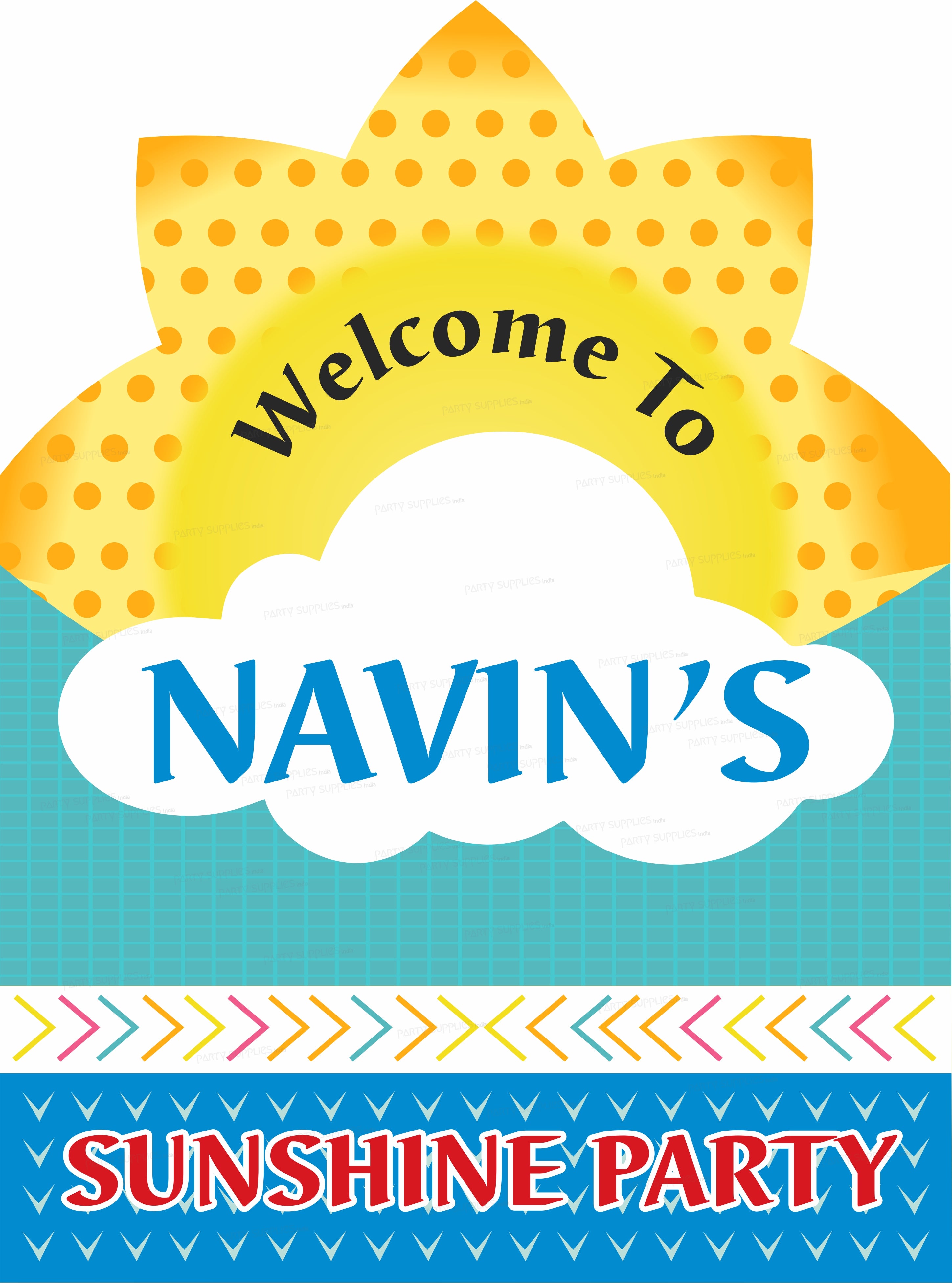 Sunshine Theme Boy Personalized with Name Welcome Board