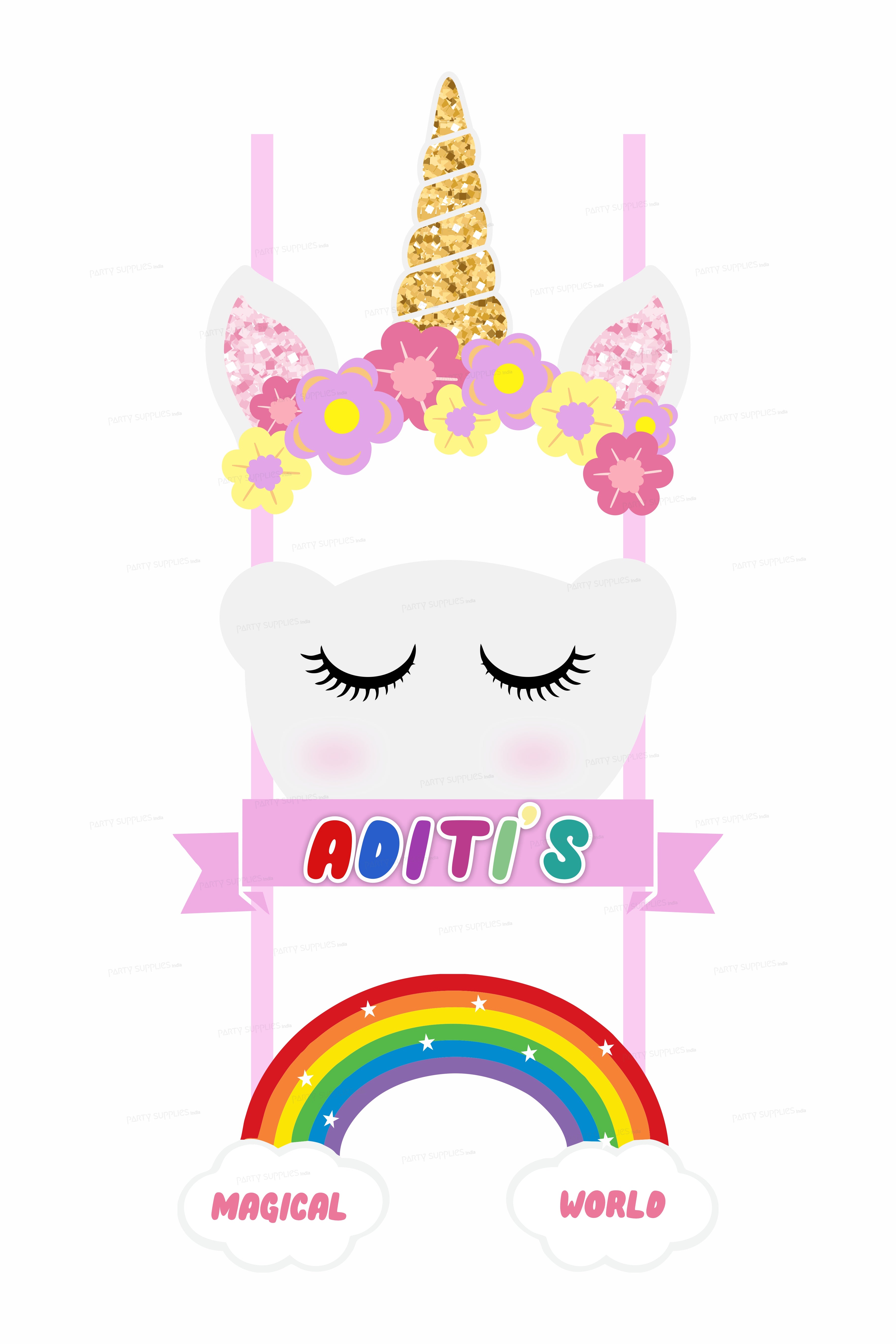 Unicorn Theme Customized Door Poster