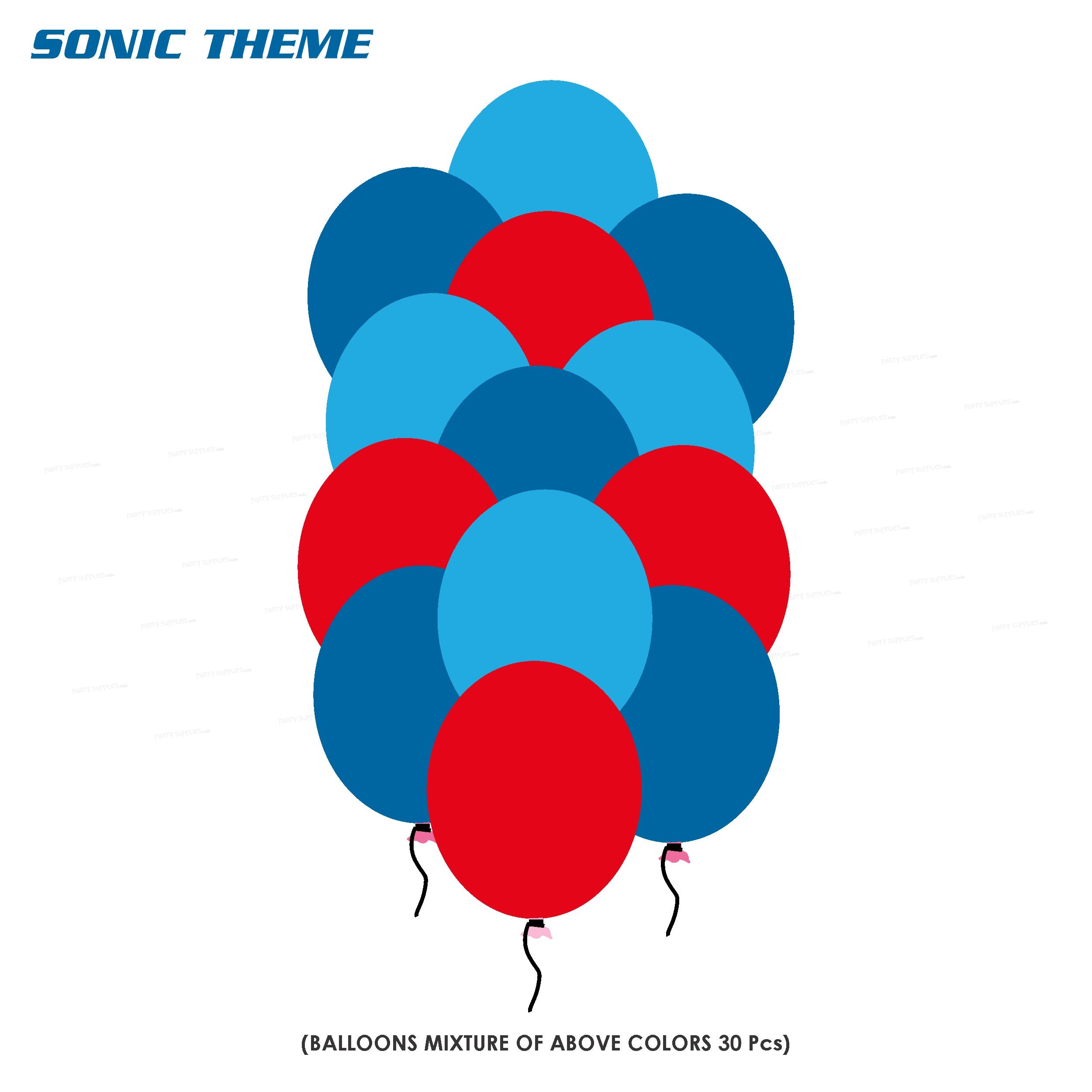 Sonic the Hedgehog Theme Colour 30 Pcs. Balloons