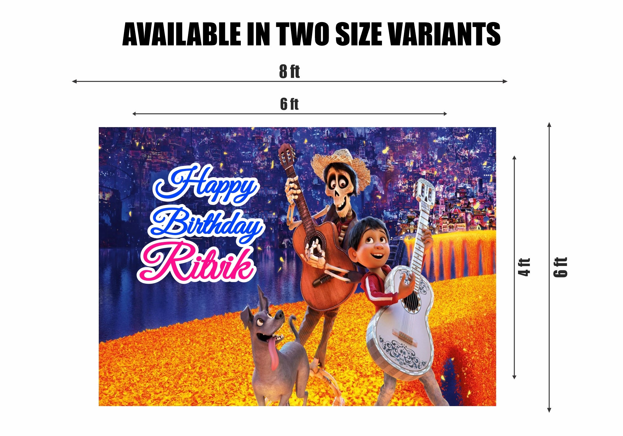 Coco Theme Personalized Backdrop