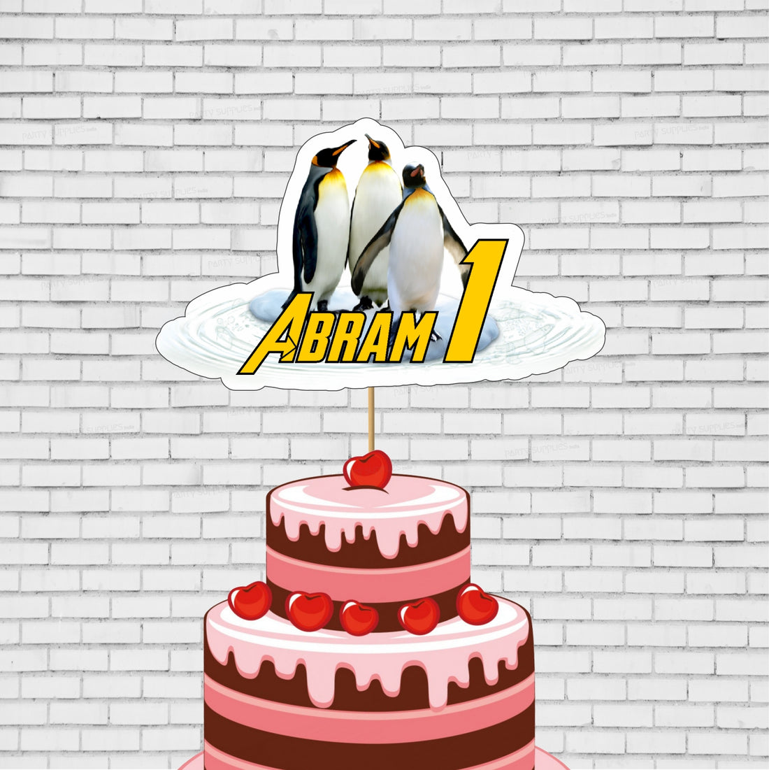 Penguin Theme Personalized Cake Topper