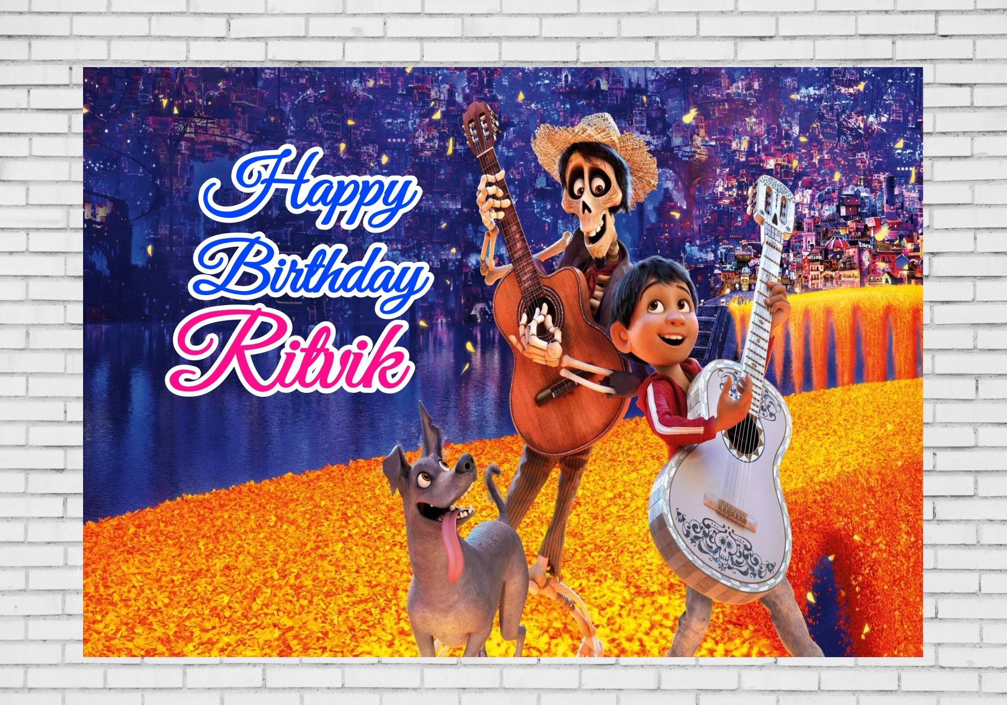 Coco Theme Personalized Backdrop