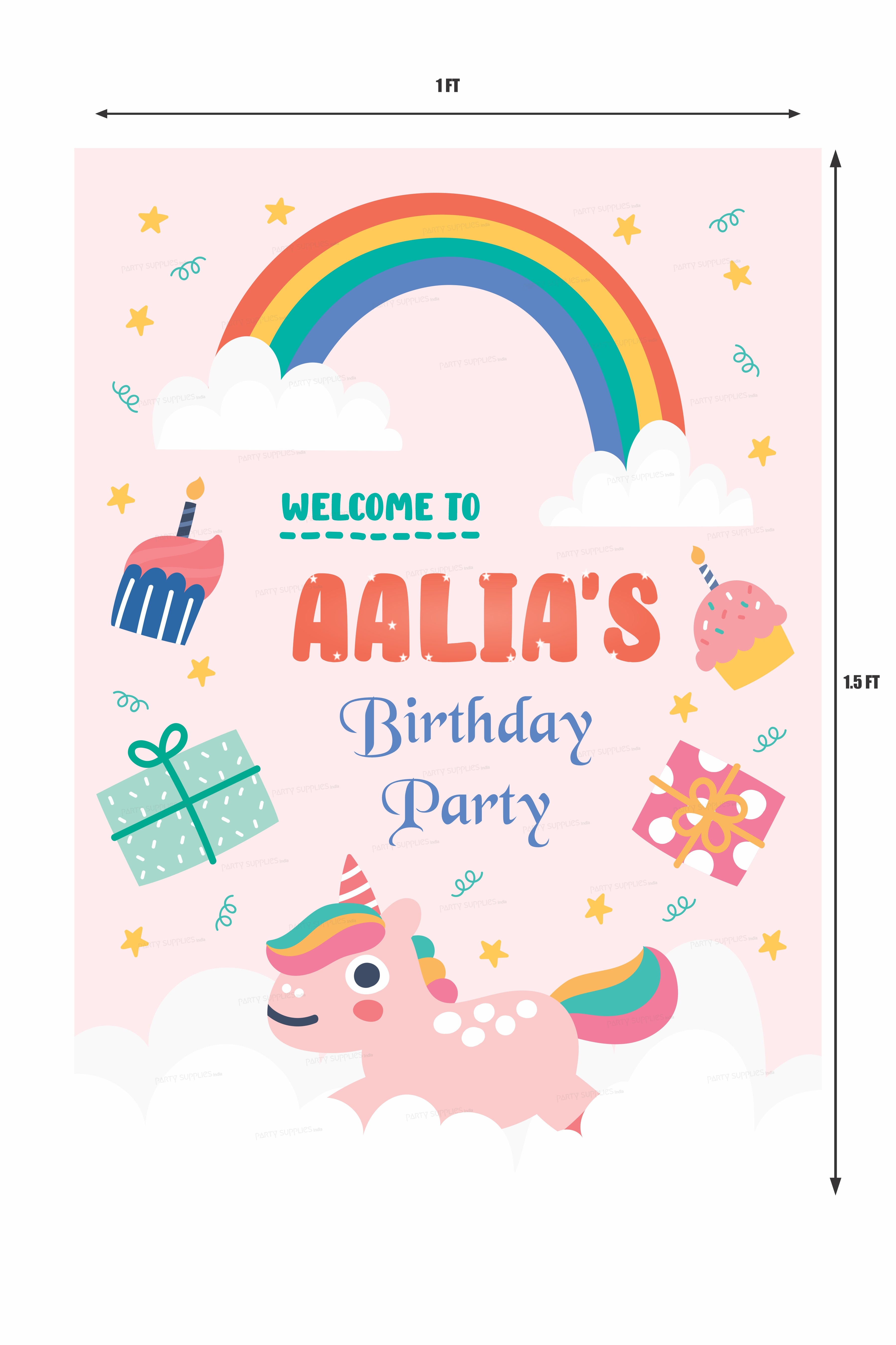 Unicorn Theme Personalized Welcome Board