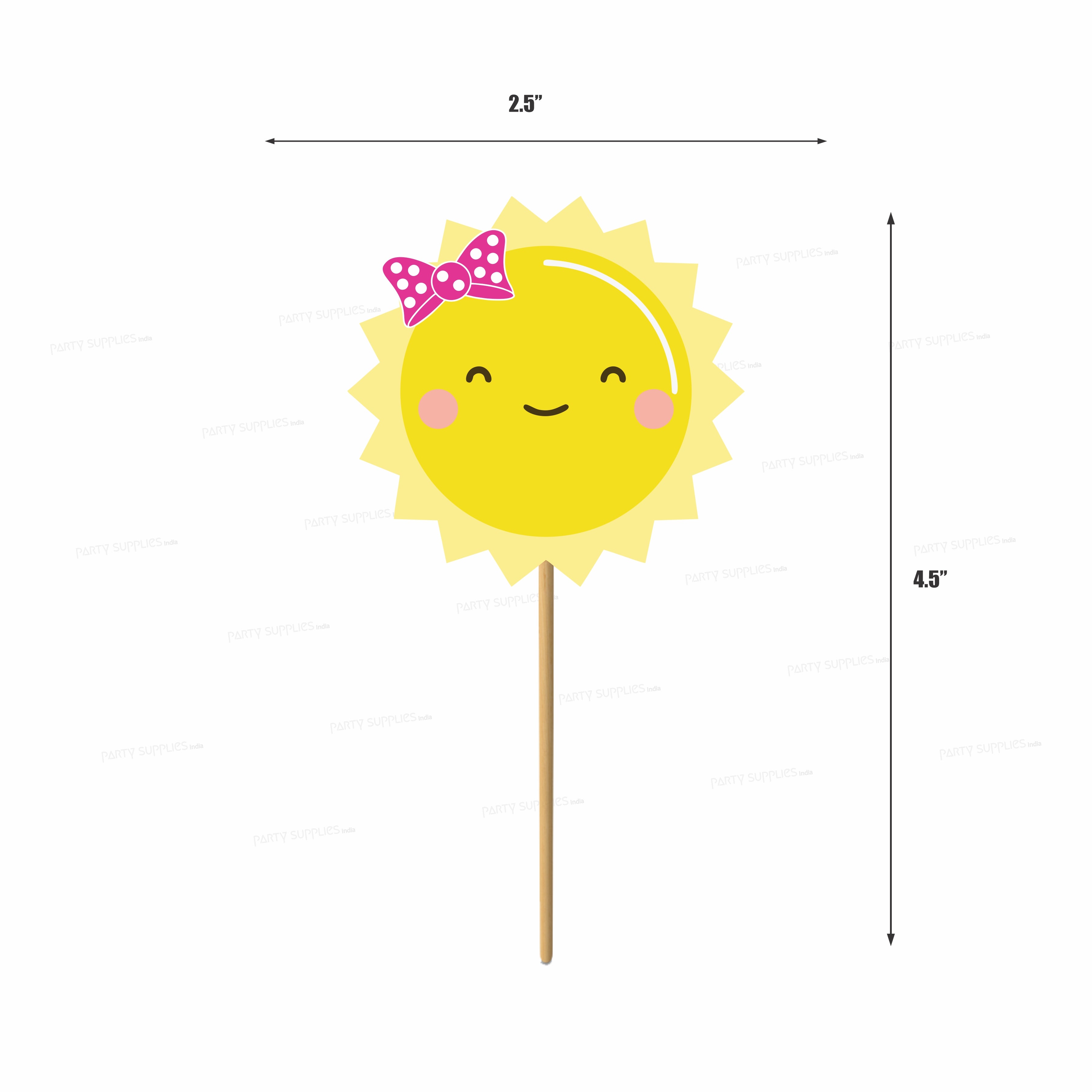 Sunshine Theme Girl Cupcake Topper