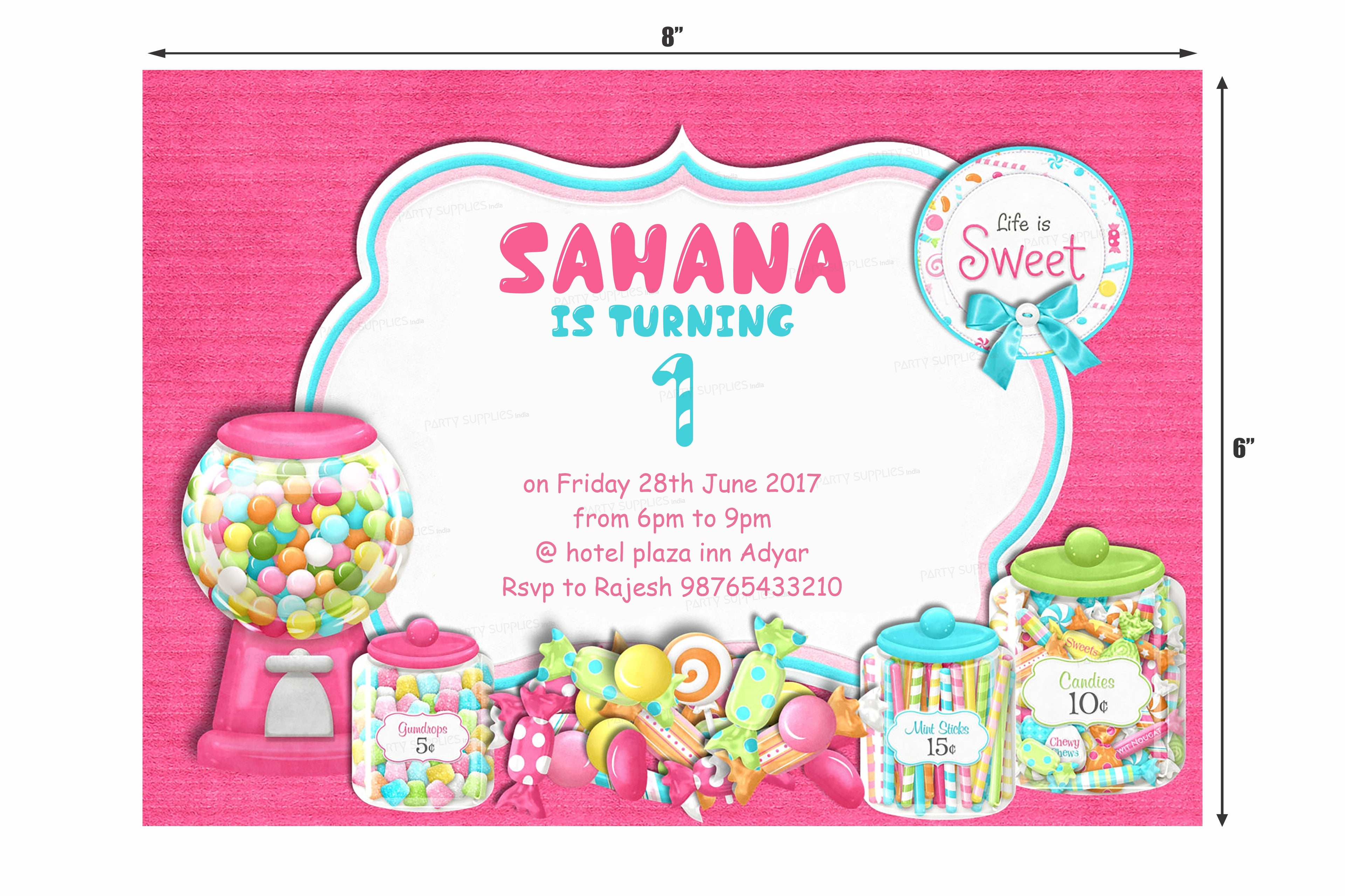 Candy Collection Theme Invite