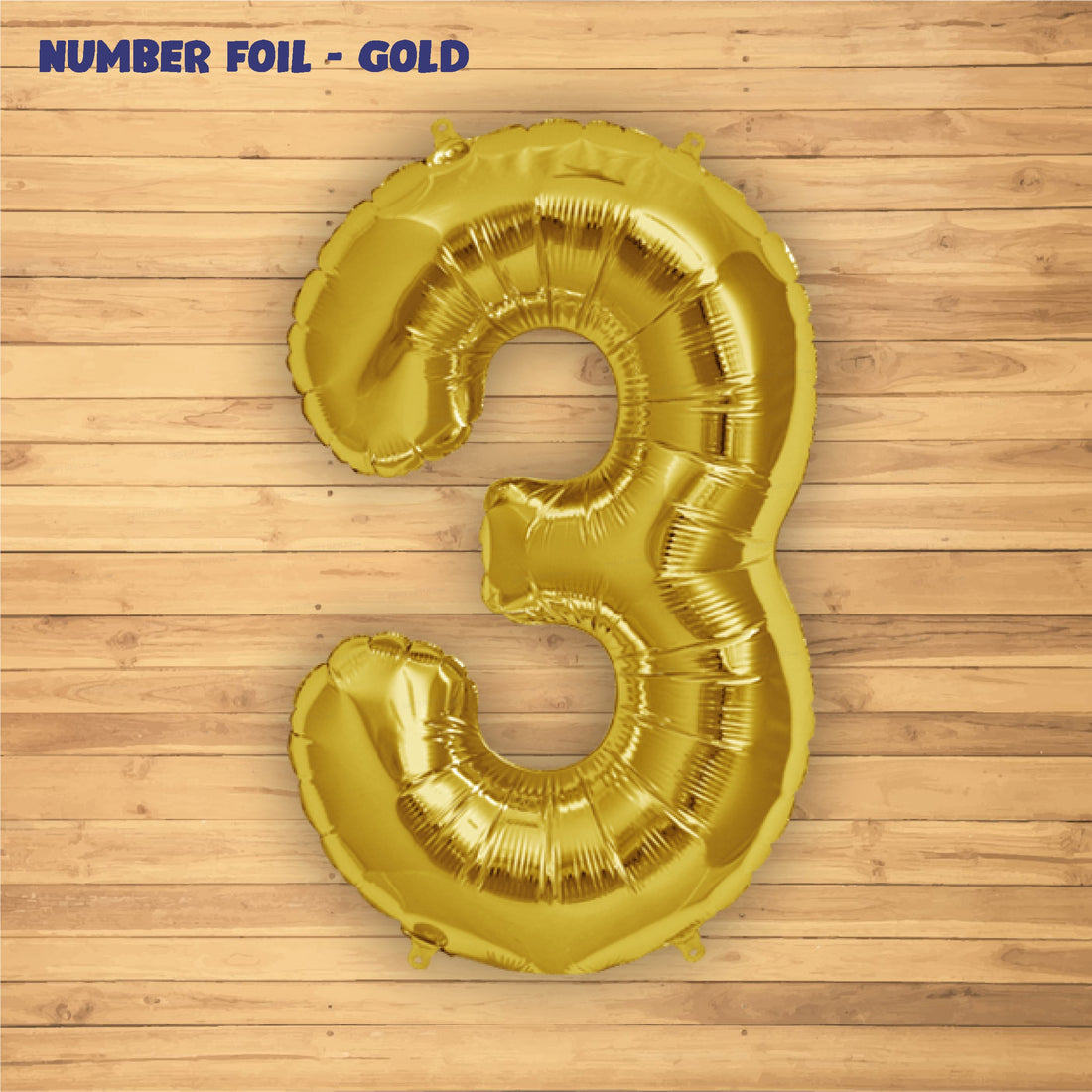 Number 3 Premium Gold Foil Balloon