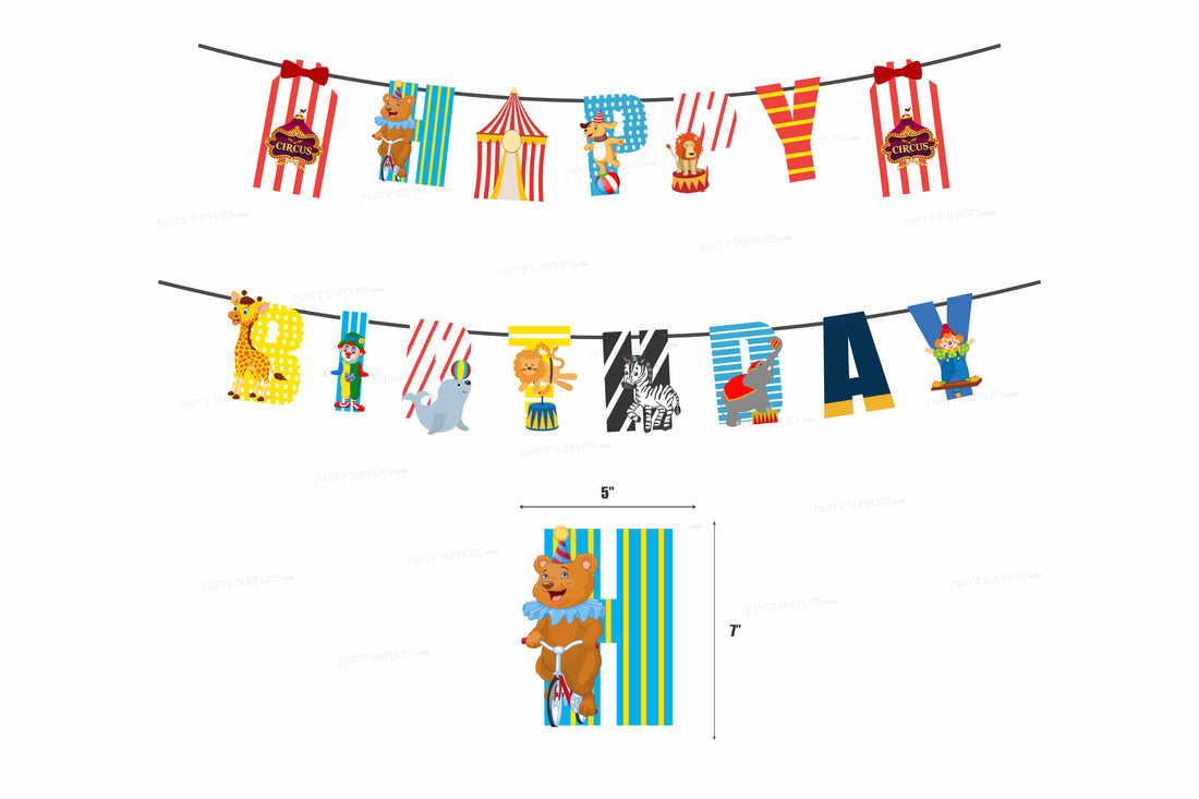 Circus Theme Customized with Characters Hanging