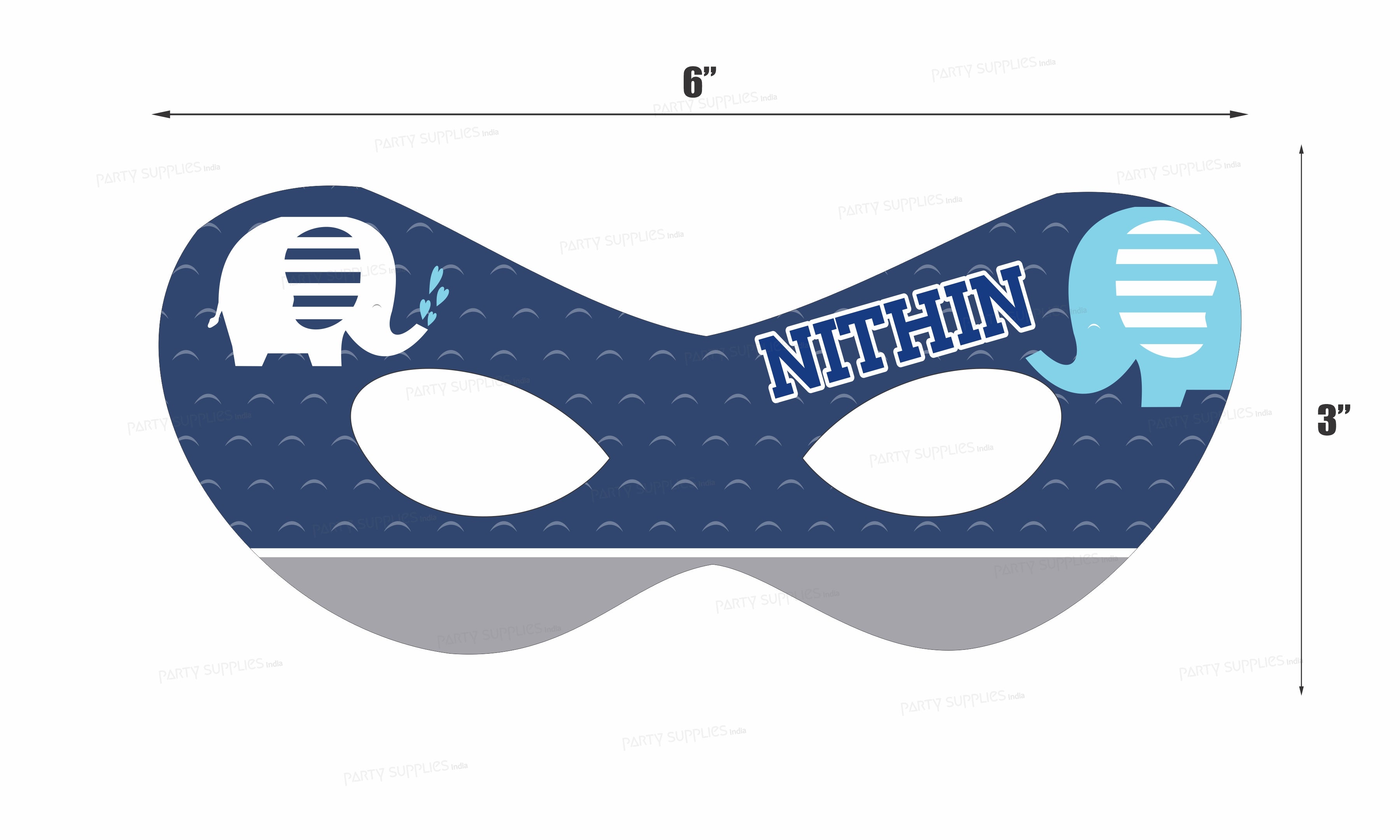 Blue Elephant Theme Eye Mask