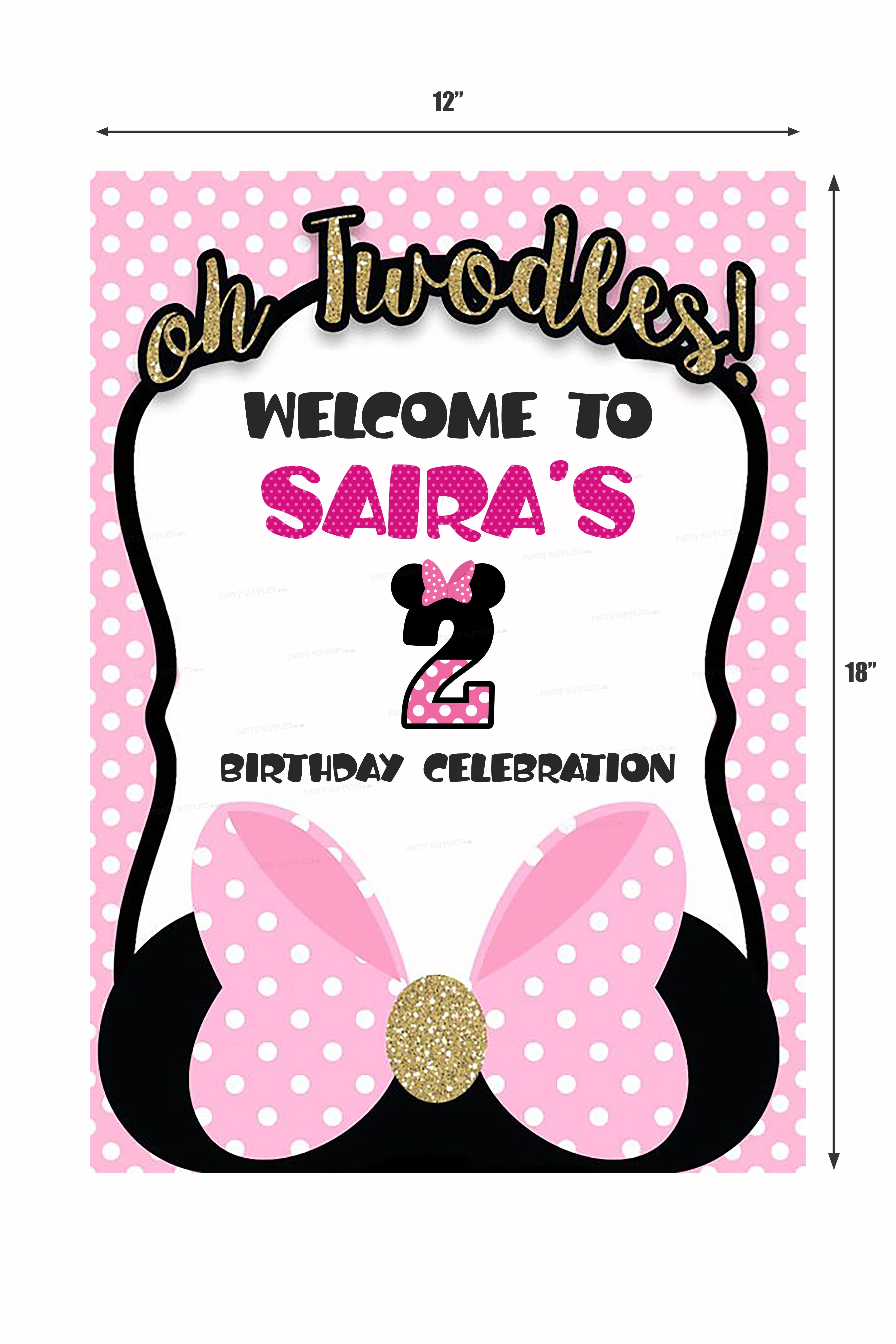 Minnie Mouse Theme Welcome Board