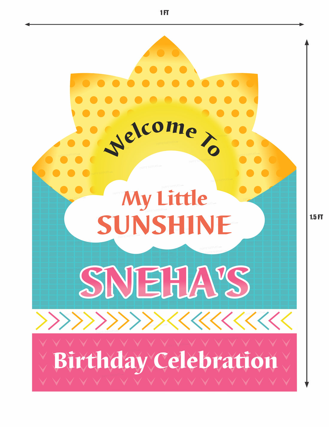 Sunshine Theme Girl Welcome Board