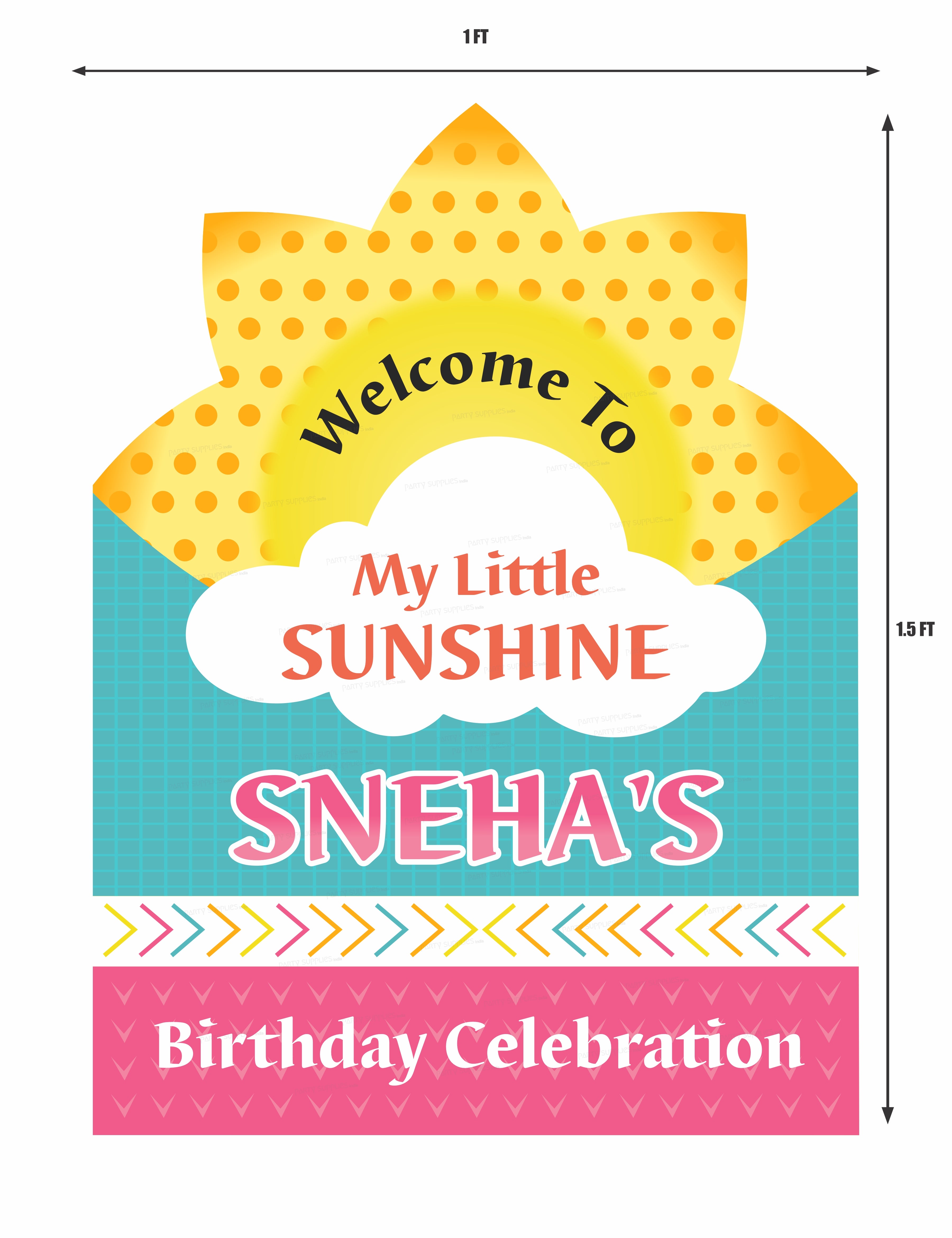 Sunshine Theme Girl Welcome Board