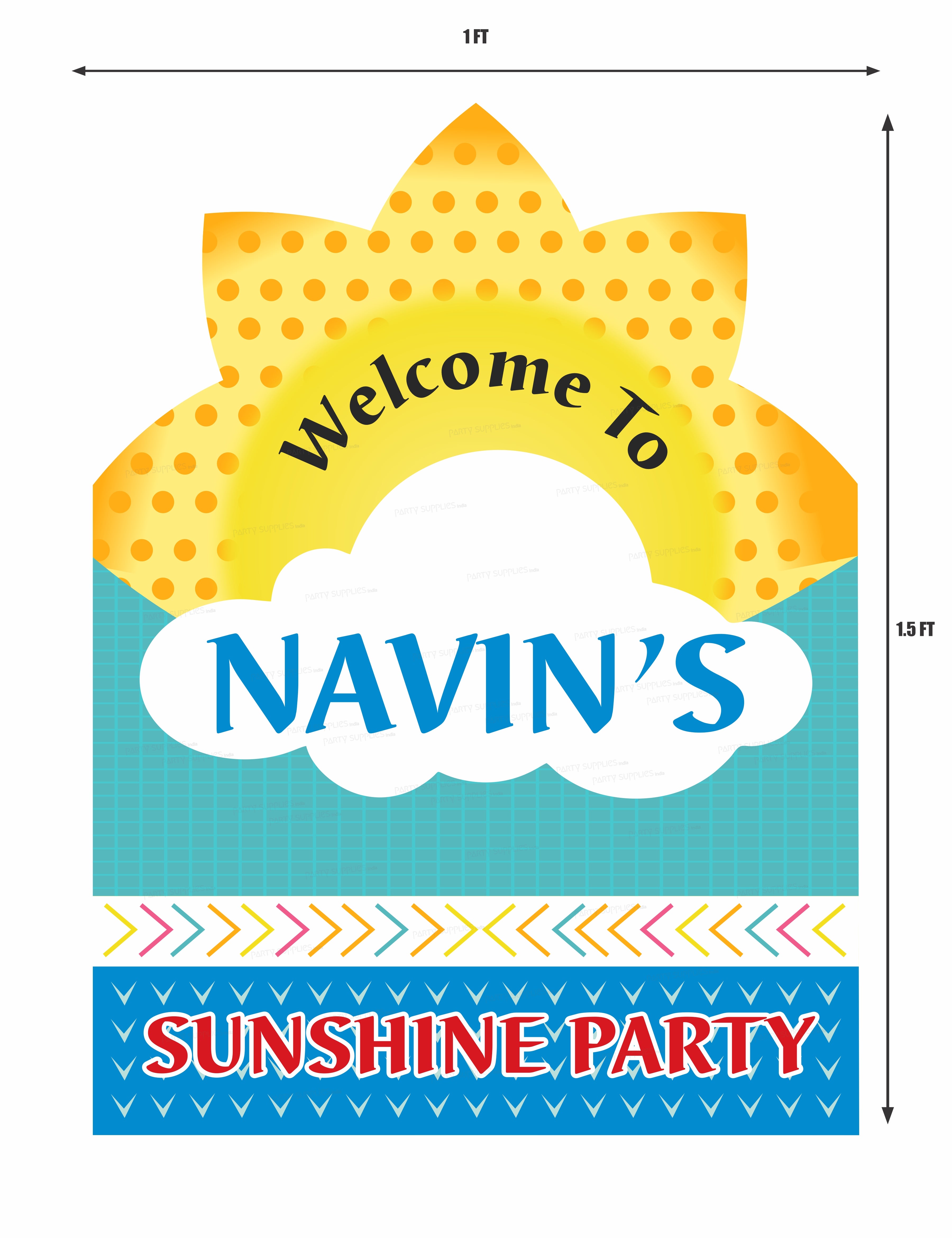 Sunshine Theme Boy Personalized with Name Welcome Board