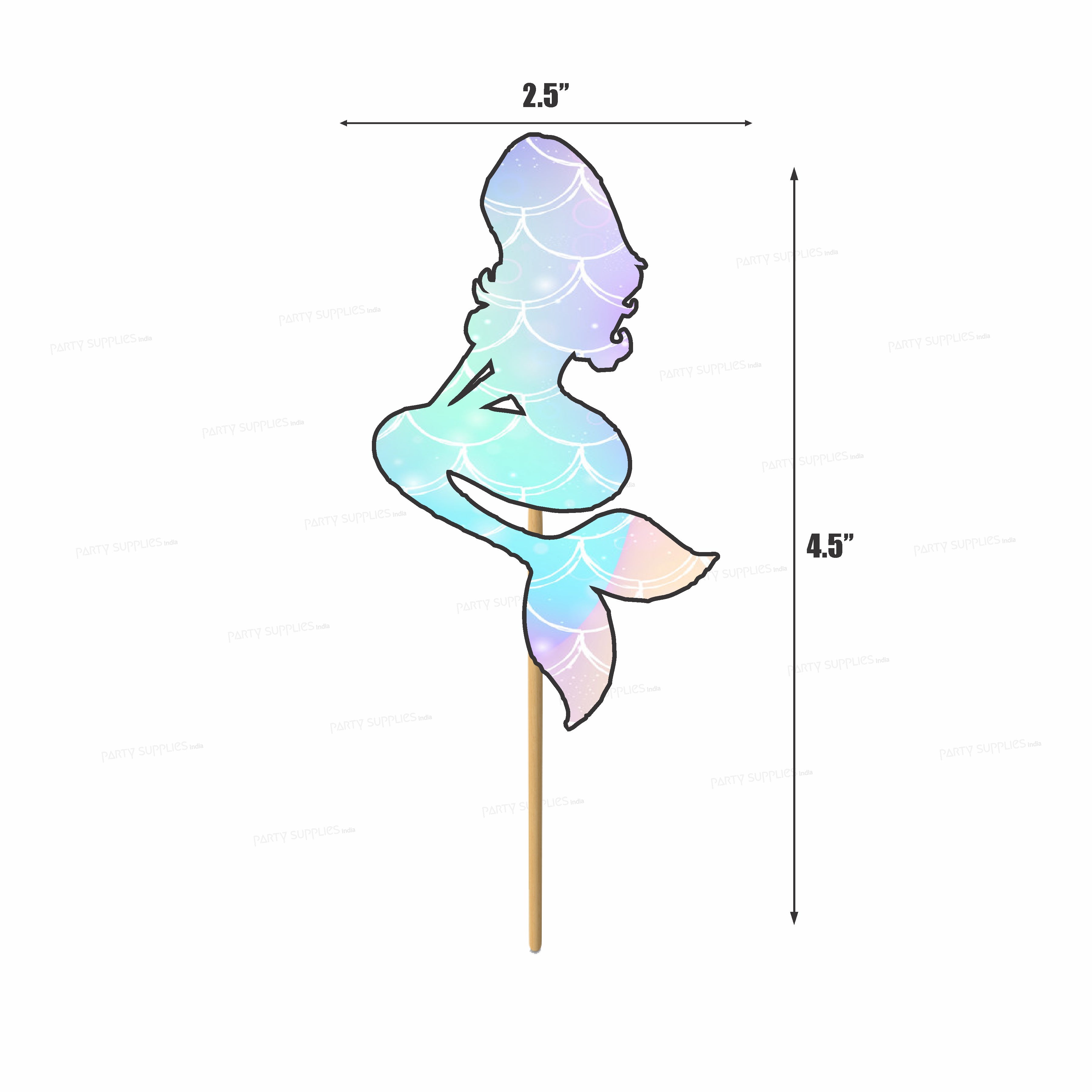 Mermaid Theme Cup Cake Topper