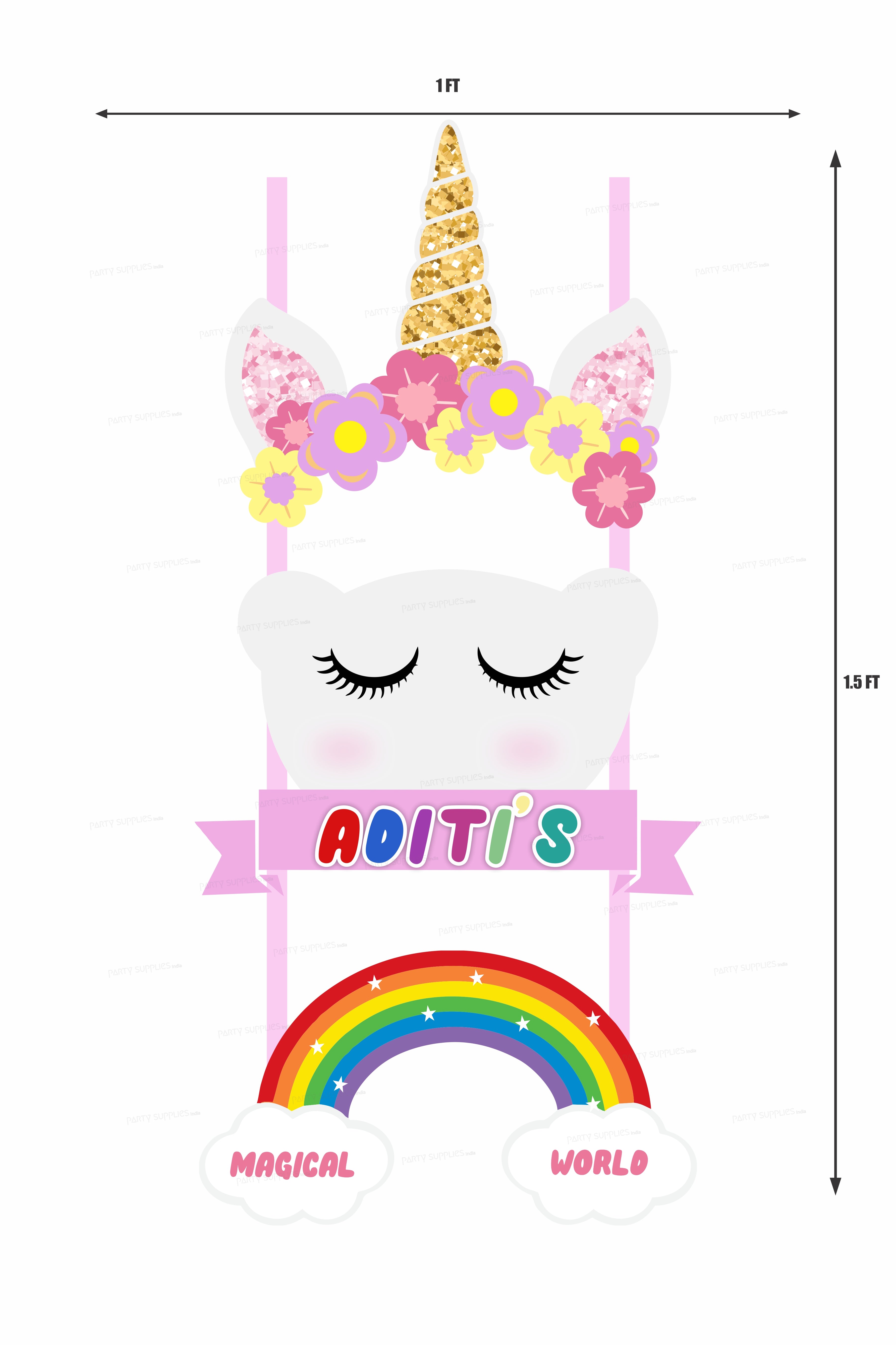 Unicorn Theme Customized Door Poster