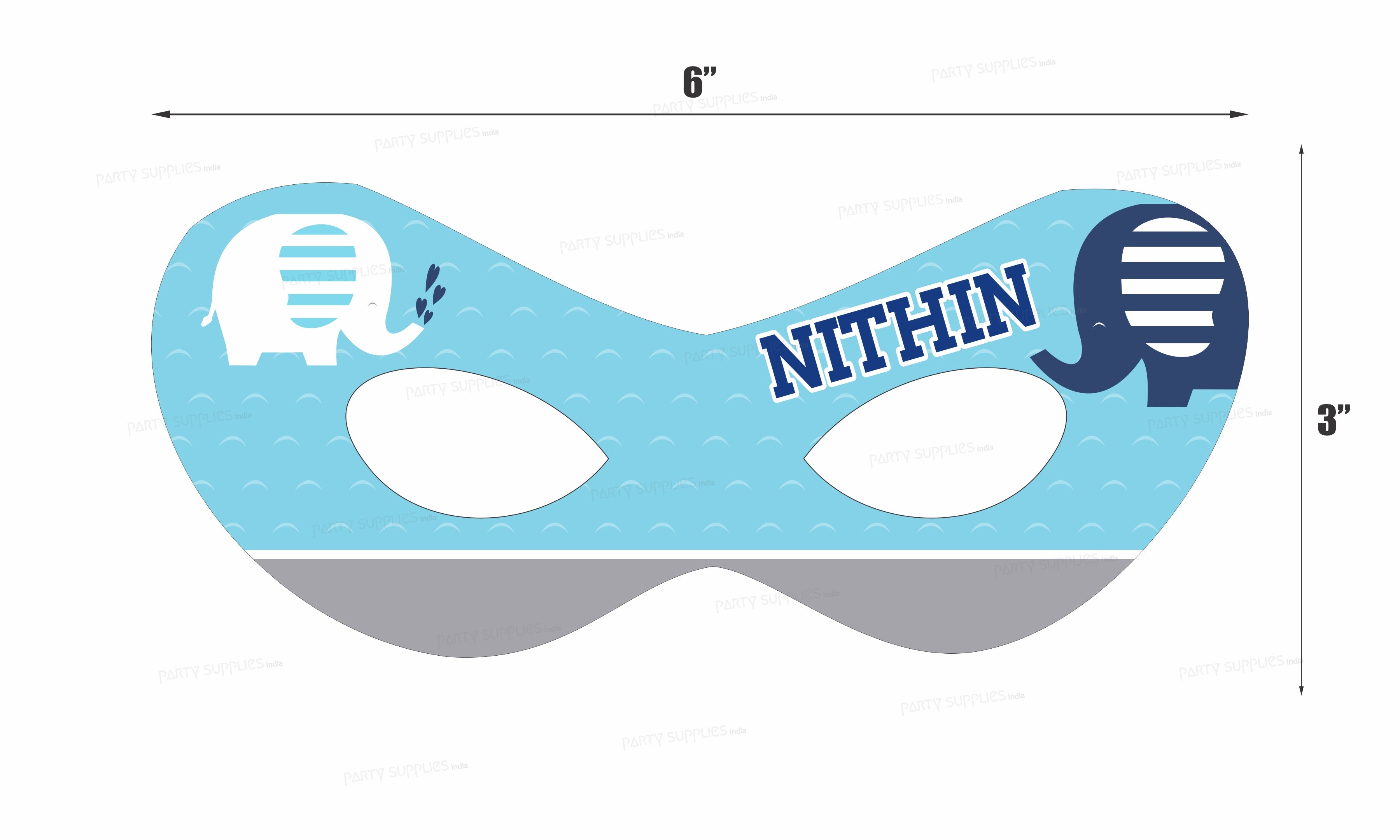 Blue Elephant Theme Customized Eye Mask - image 3 of 3 | Party Supplies India