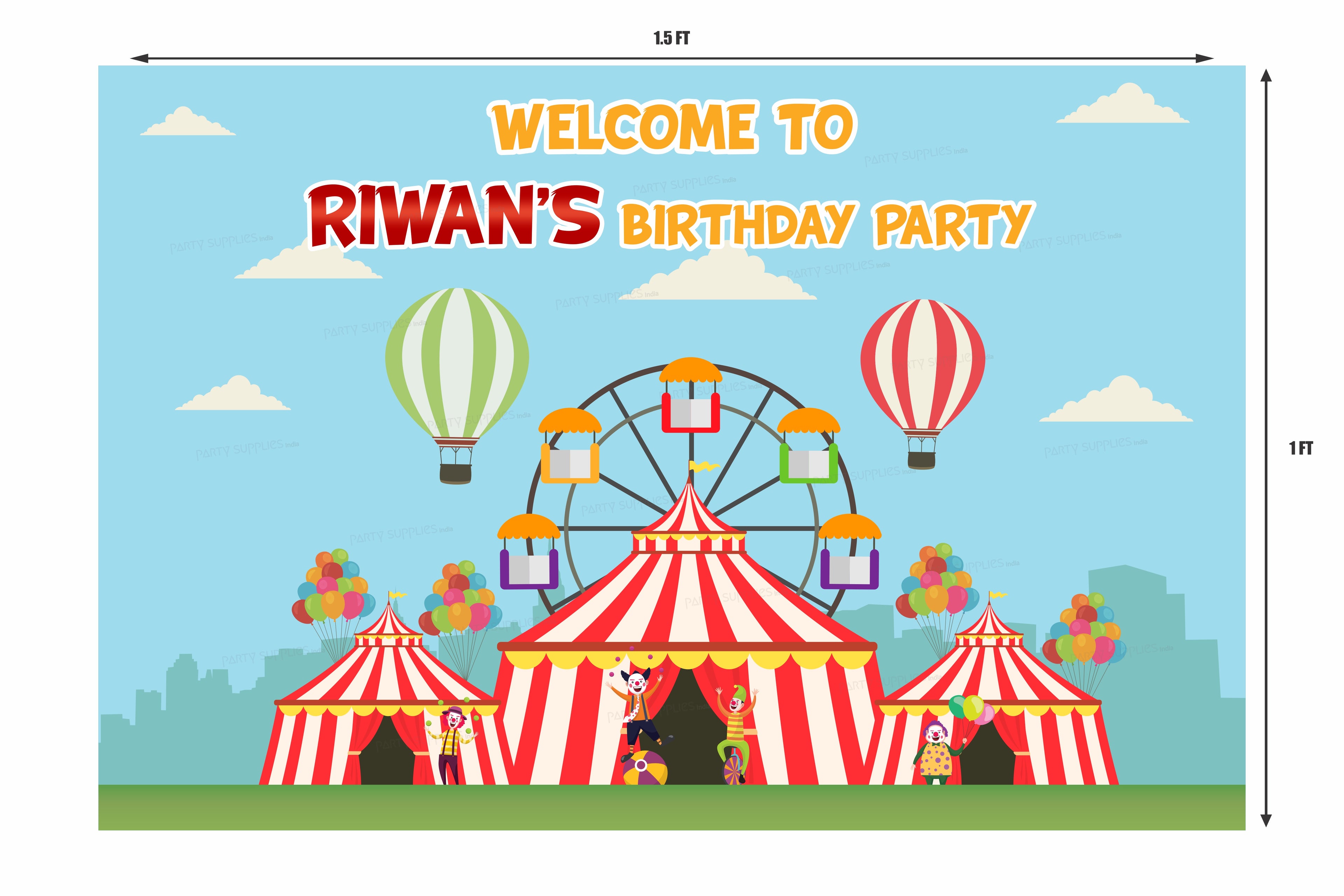 Circus Theme Customized Welcome Board