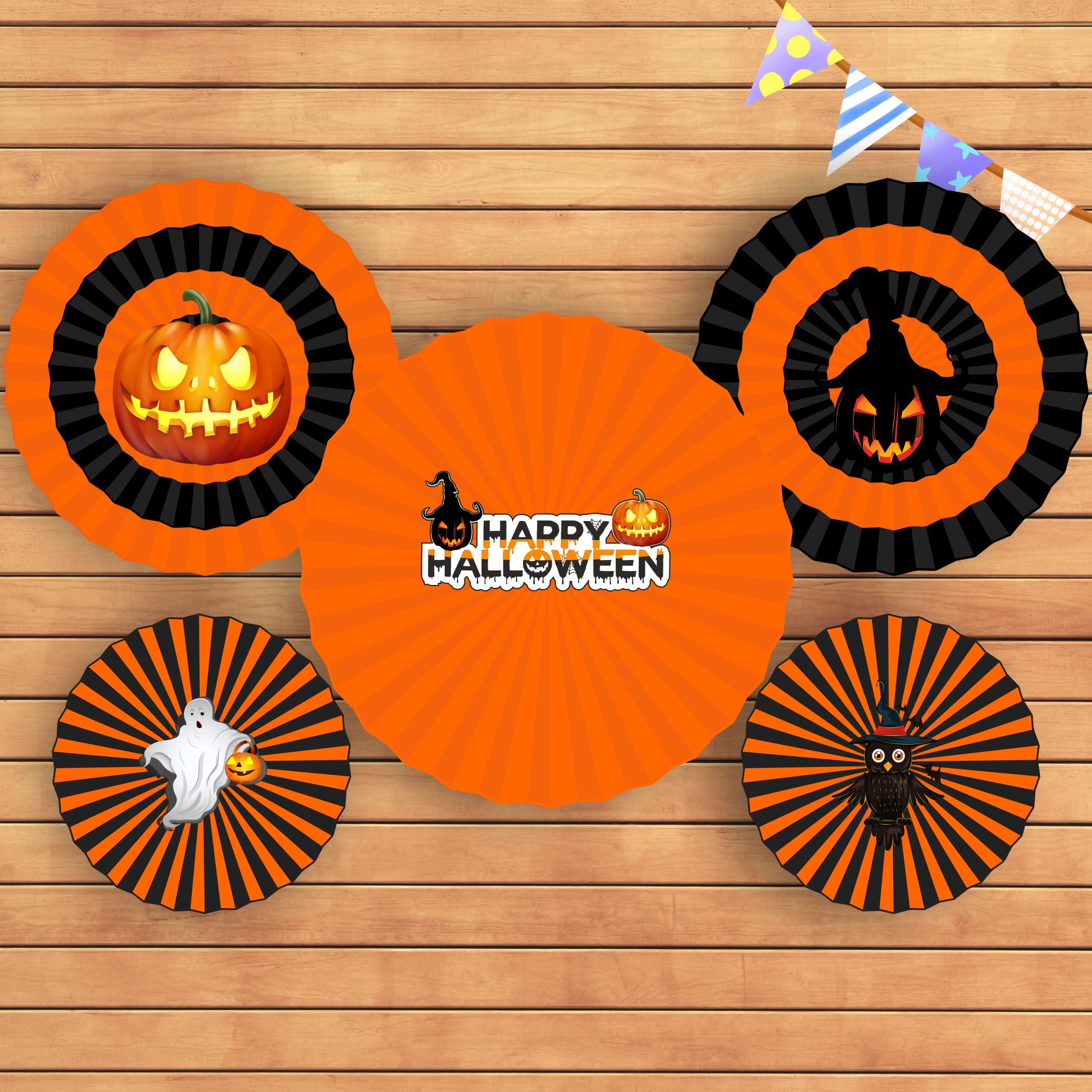Halloween Theme Paper Fan