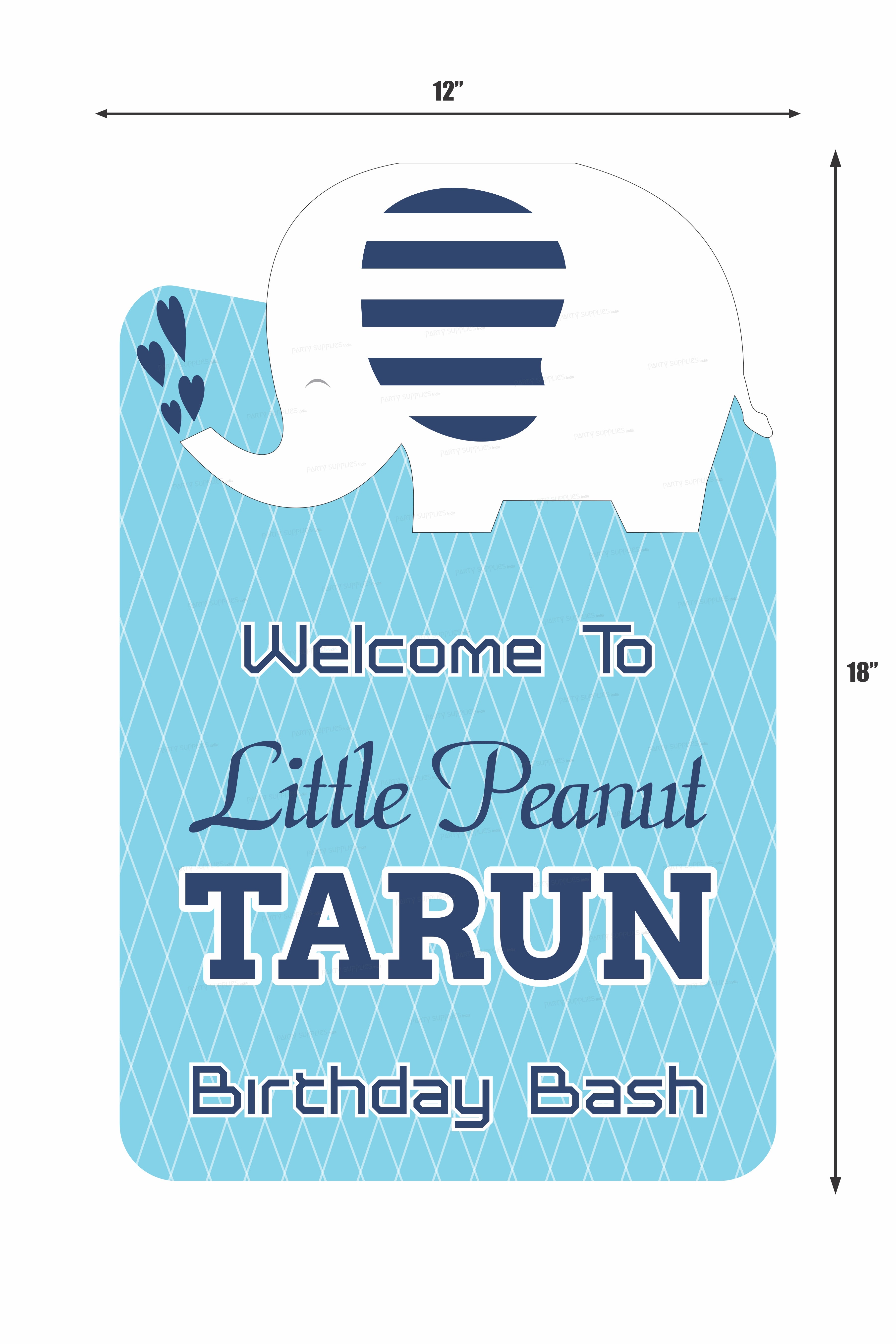 Blue Elephant Theme Customized Welcome Board