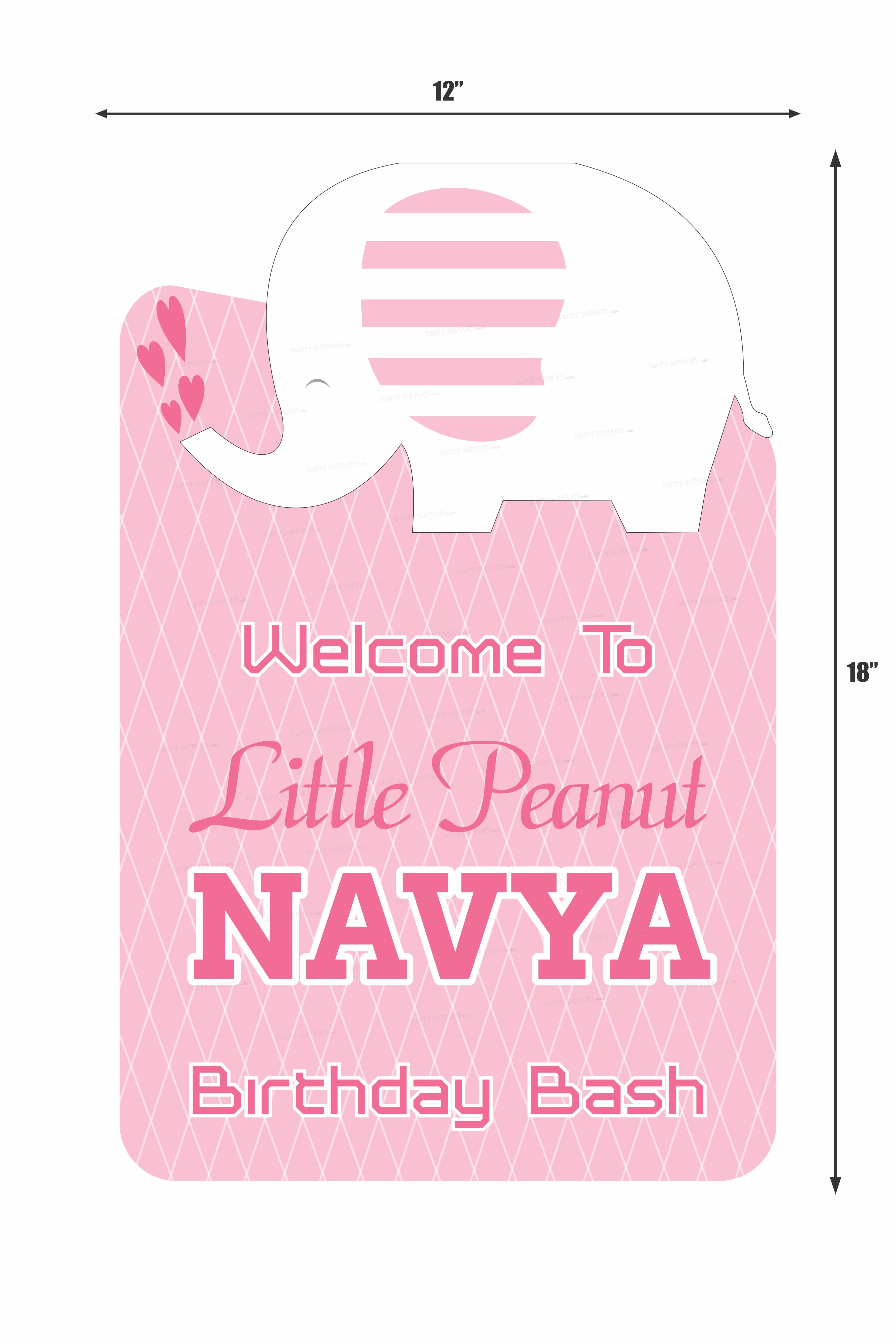 Pink Elephant Theme Customized Welcome Board - image 3 of 3 | Party Supplies India