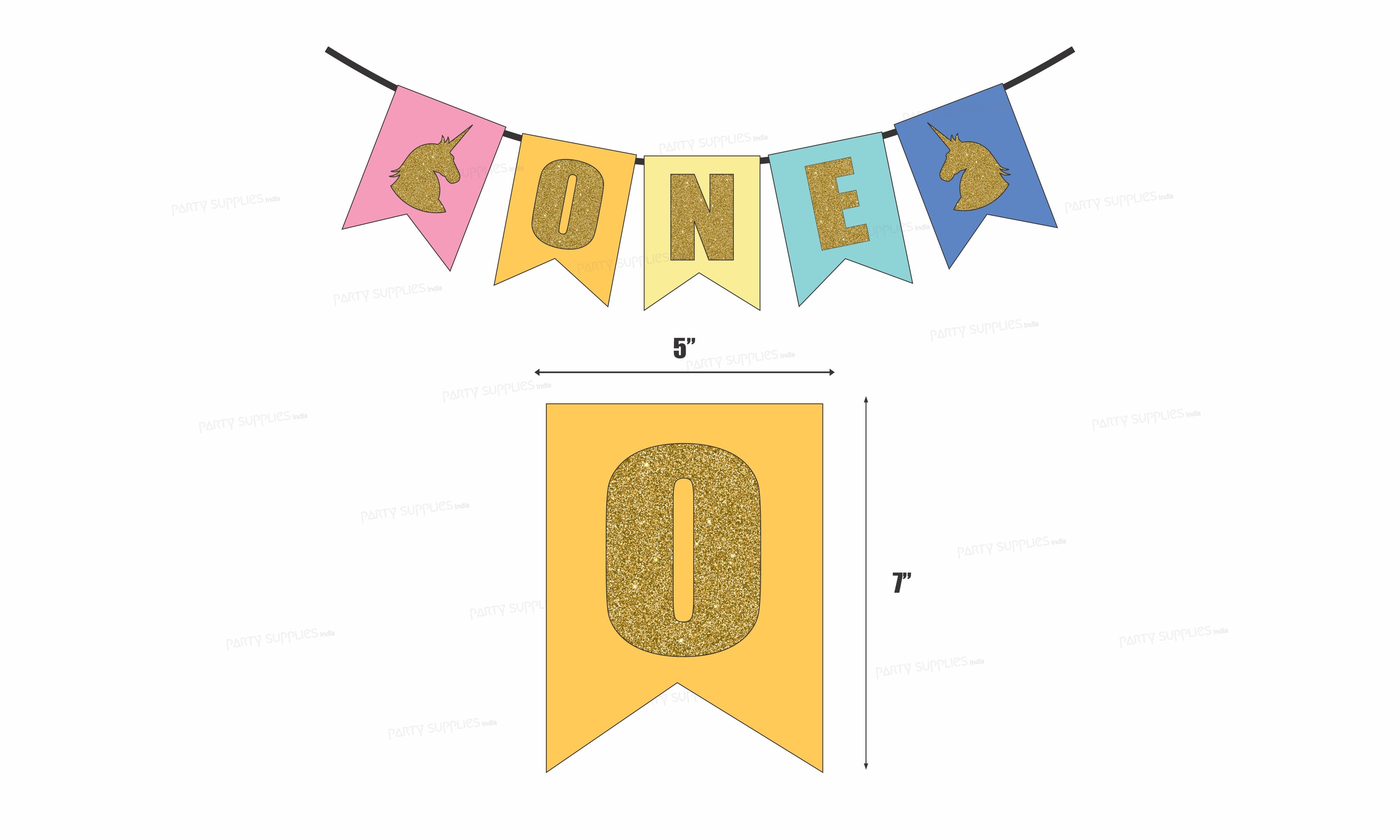 Unicorn Theme Customized with Baby Age Hanging