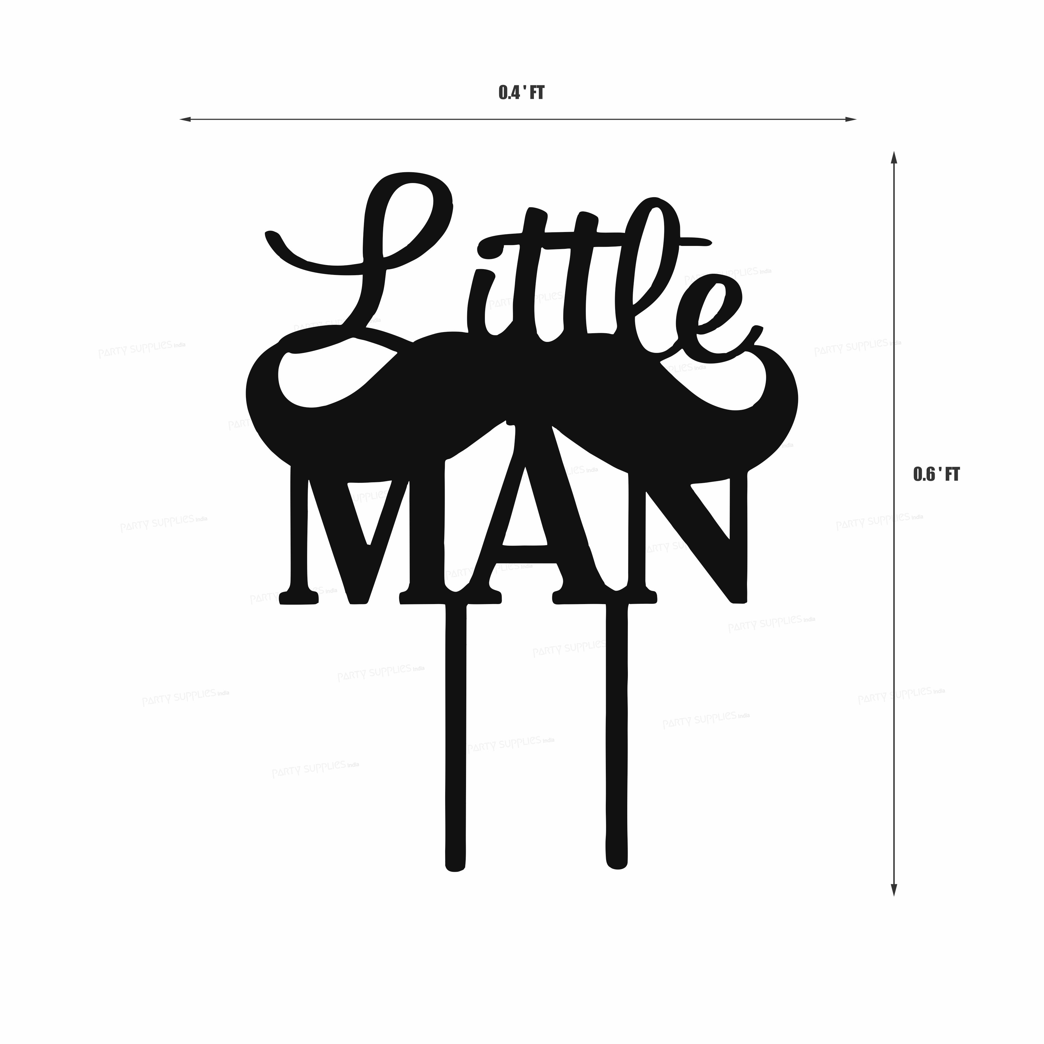 Little Man Theme Cake Topper
