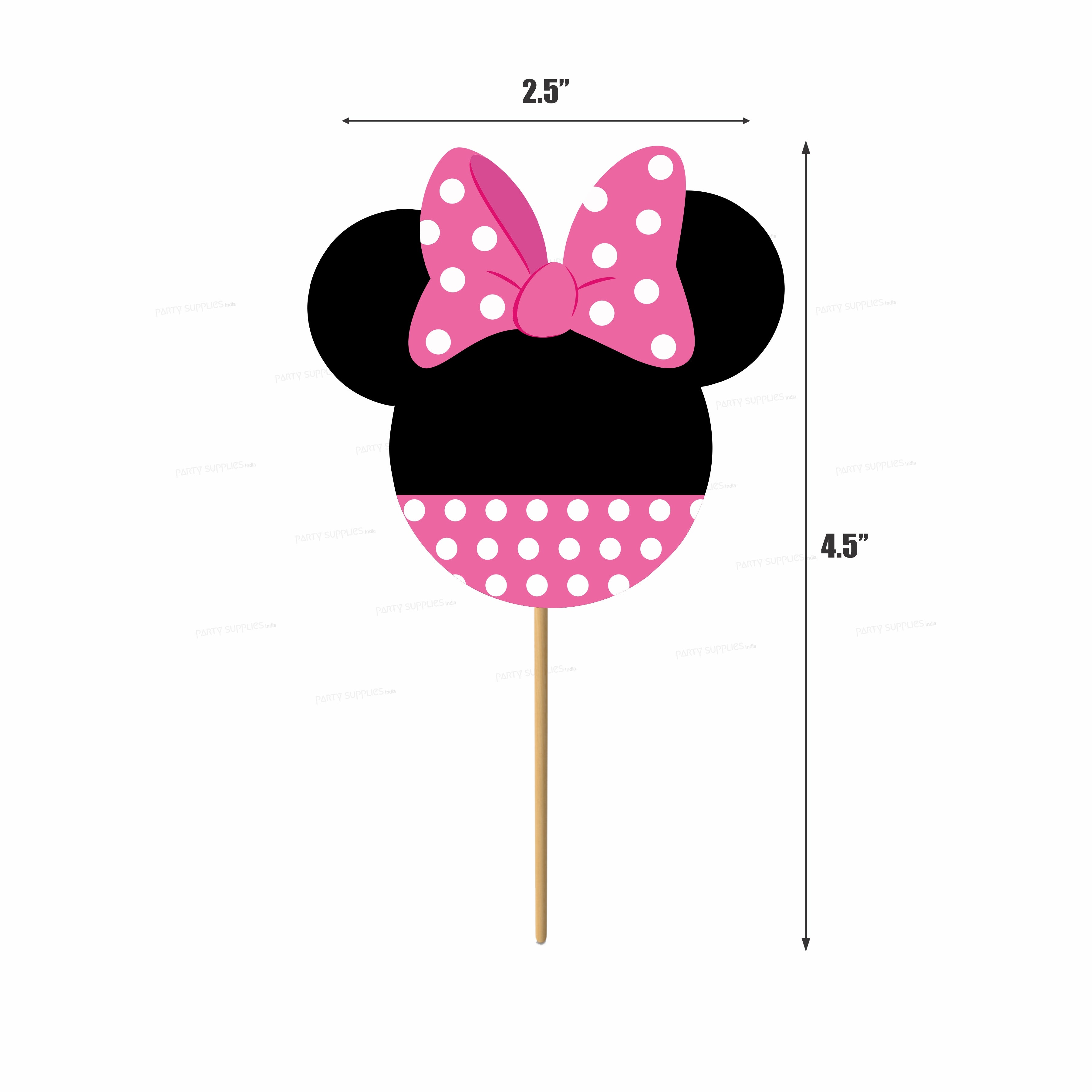 Minnie Mouse Stick Theme Cupcake Topper