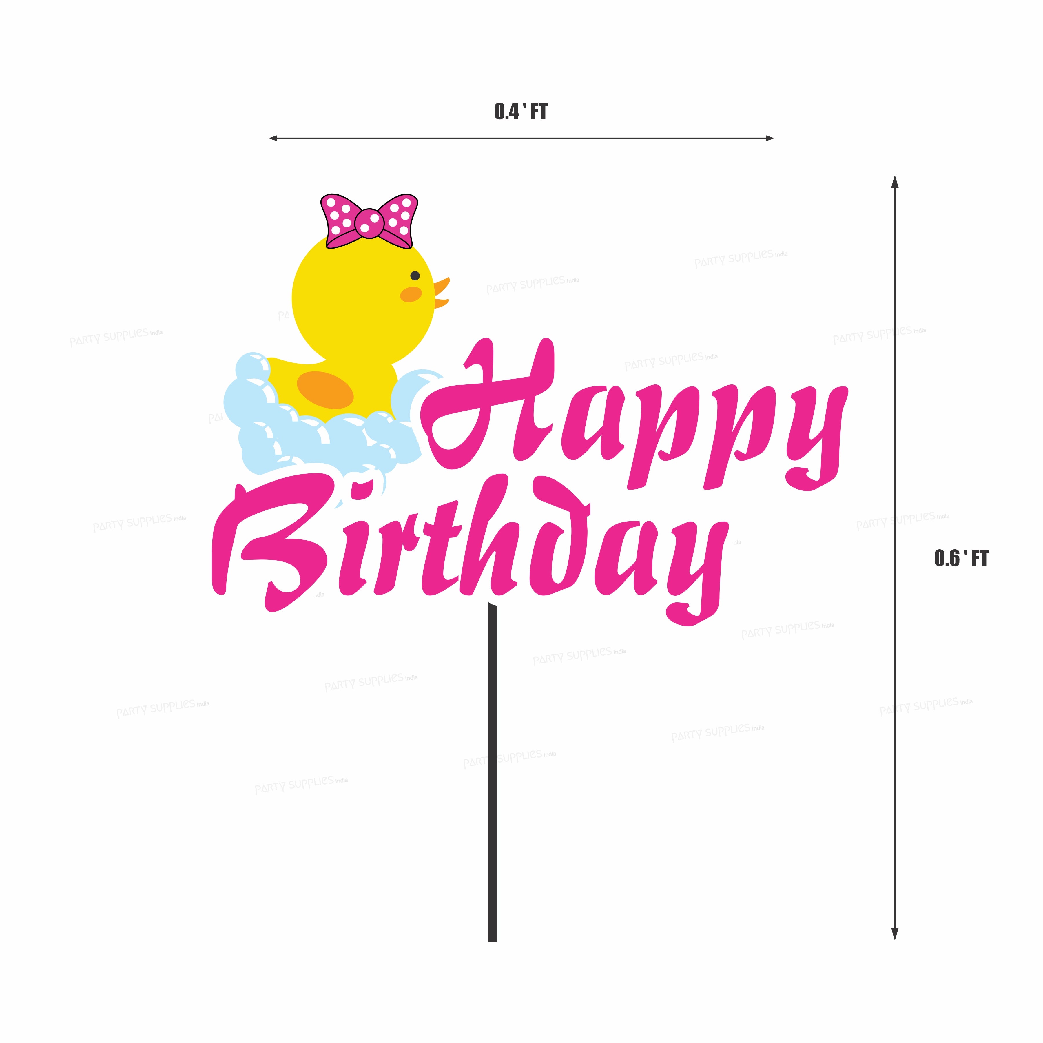 Duck Theme Girl Cake Topper