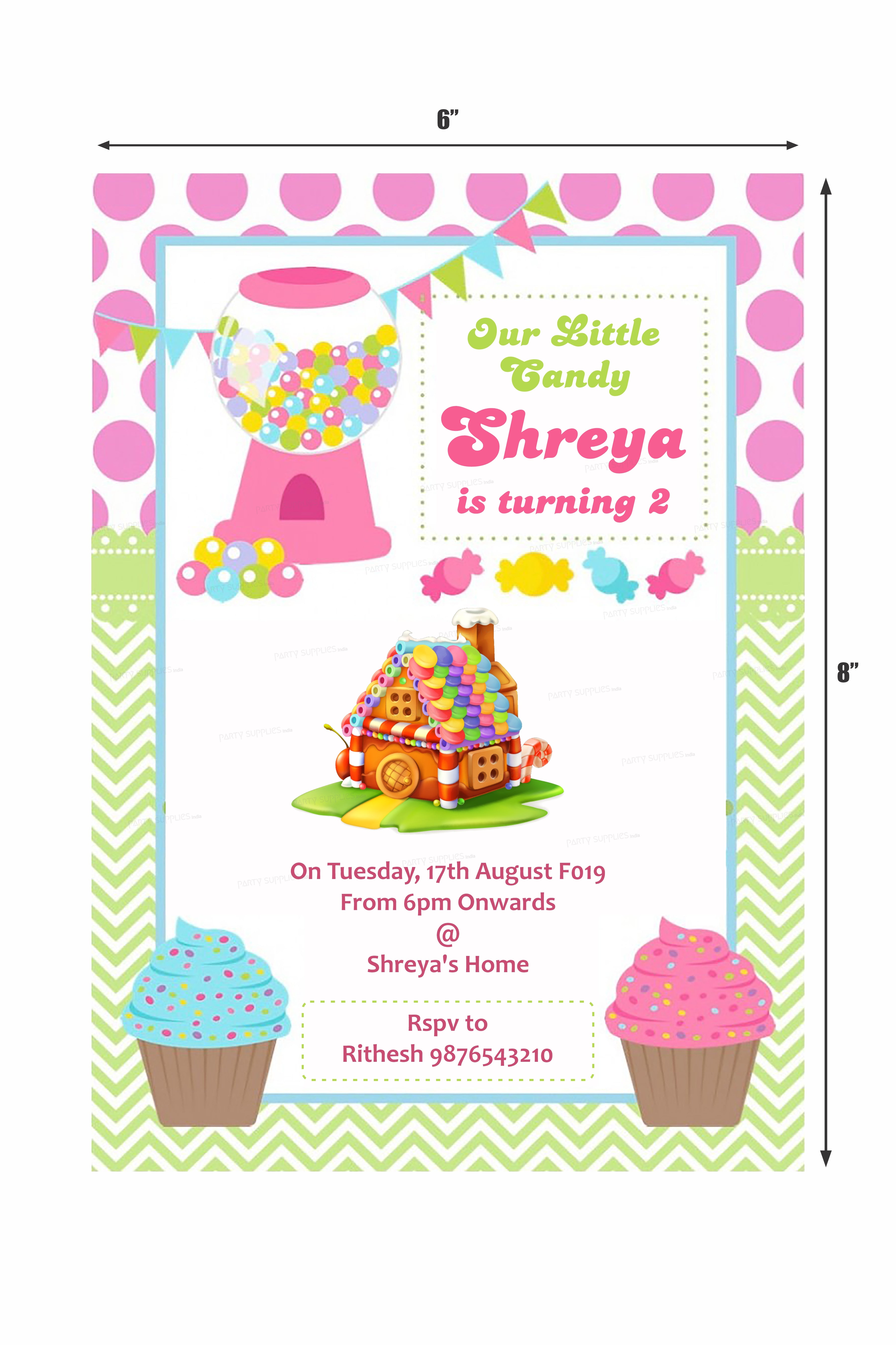 Candy Cup Theme Invite