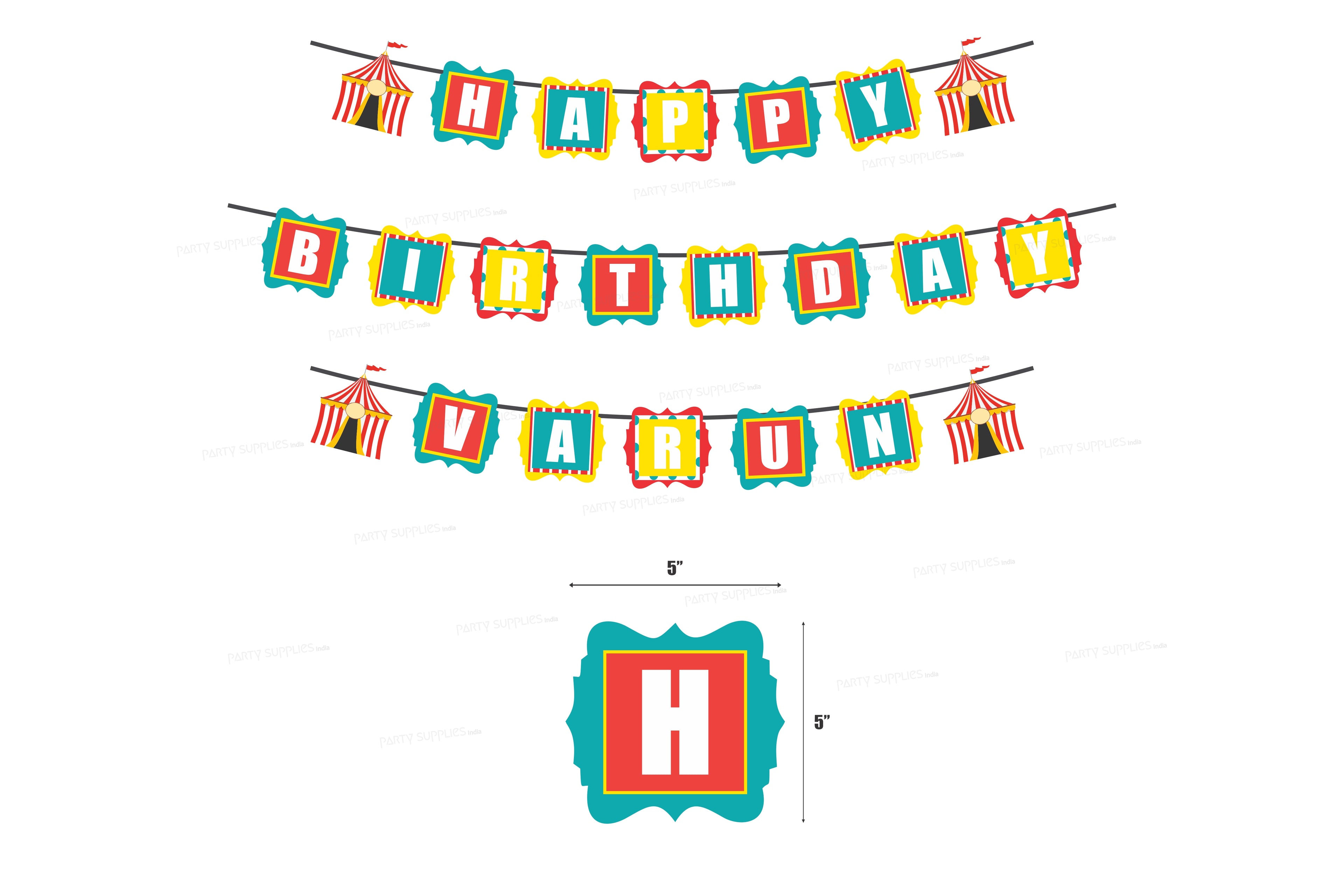 Circus Theme Customized With Baby Name Hanging